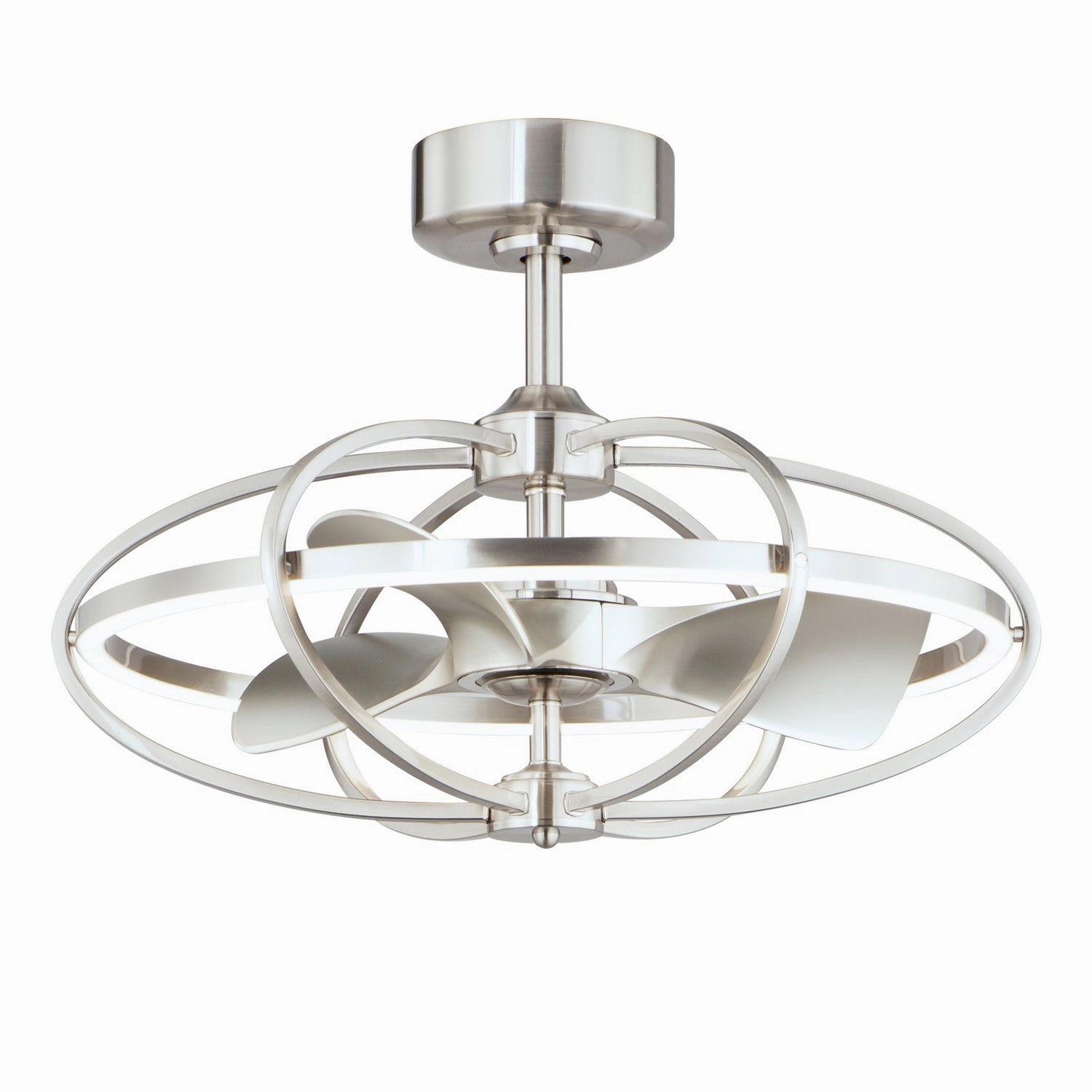 Corona Fan LED Fandelight Satin Nickel quiet small fans for desk or nightstand