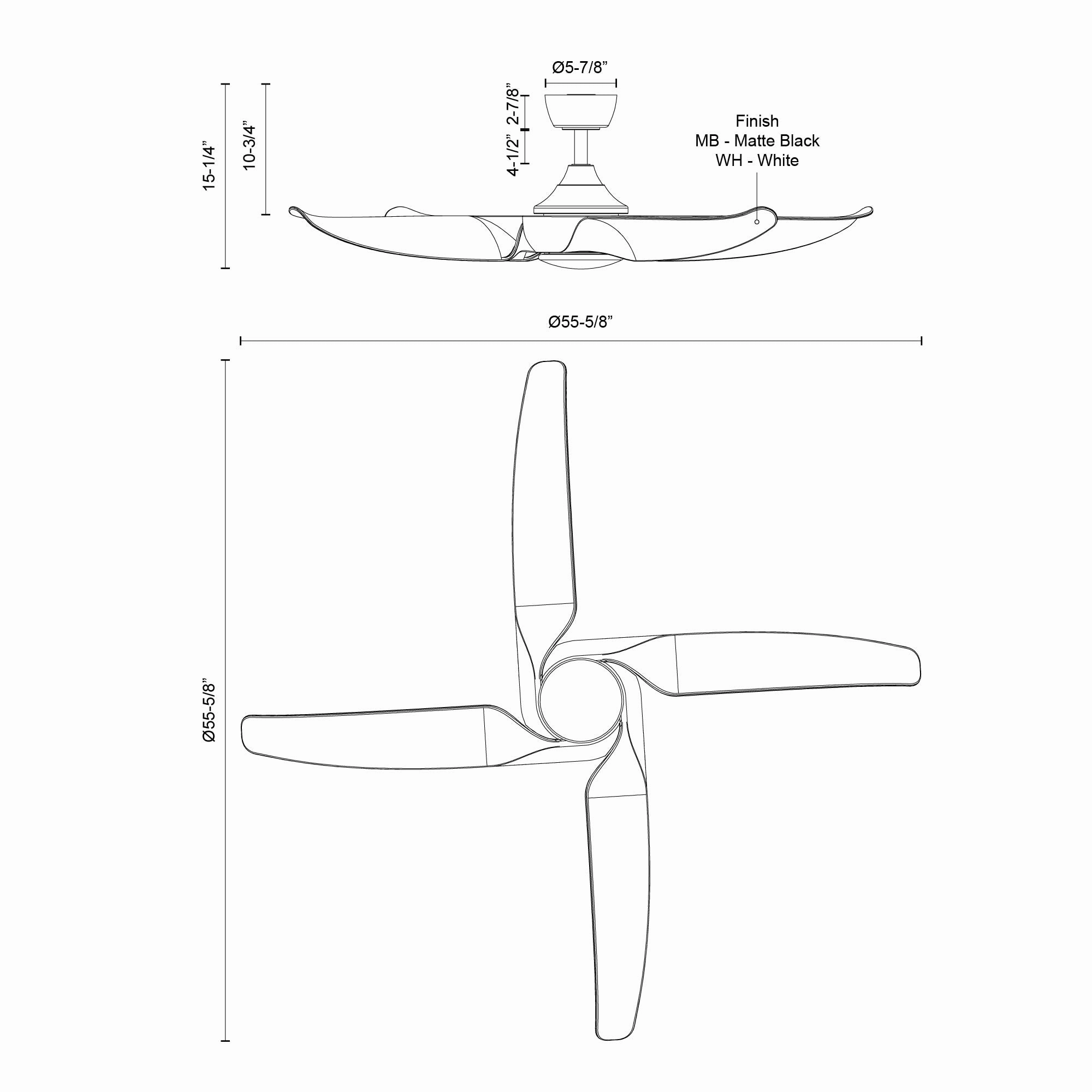Coronado 56"Ceiling Fan Matte Black
