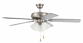 Craftmade Decorator's Choice 52" Pull Chain Ceiling Fan with 3 Light Dimmable LED adjustable indoor fans for cool airflow