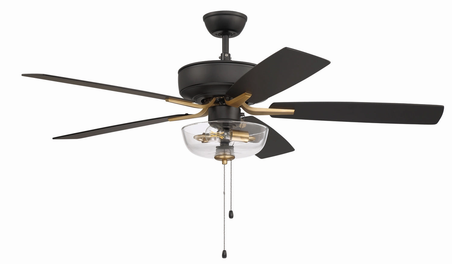 Craftmade Pro Plus 101 52" Pull Chain Ceiling Fan with Clear Bowl LED Light Kit