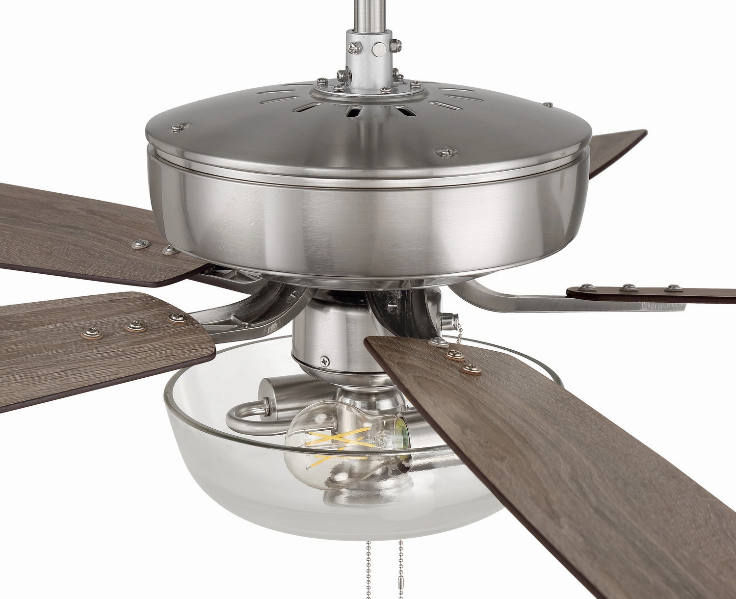 Craftmade Pro Plus 101 52" Pull Chain Ceiling Fan with Clear Bowl LED Light Kit