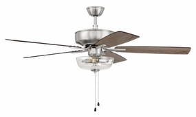 Craftmade Pro Plus 101 52" Pull Chain Ceiling Fan with Clear Bowl LED Light Kit outdoor fans store with multiple collections