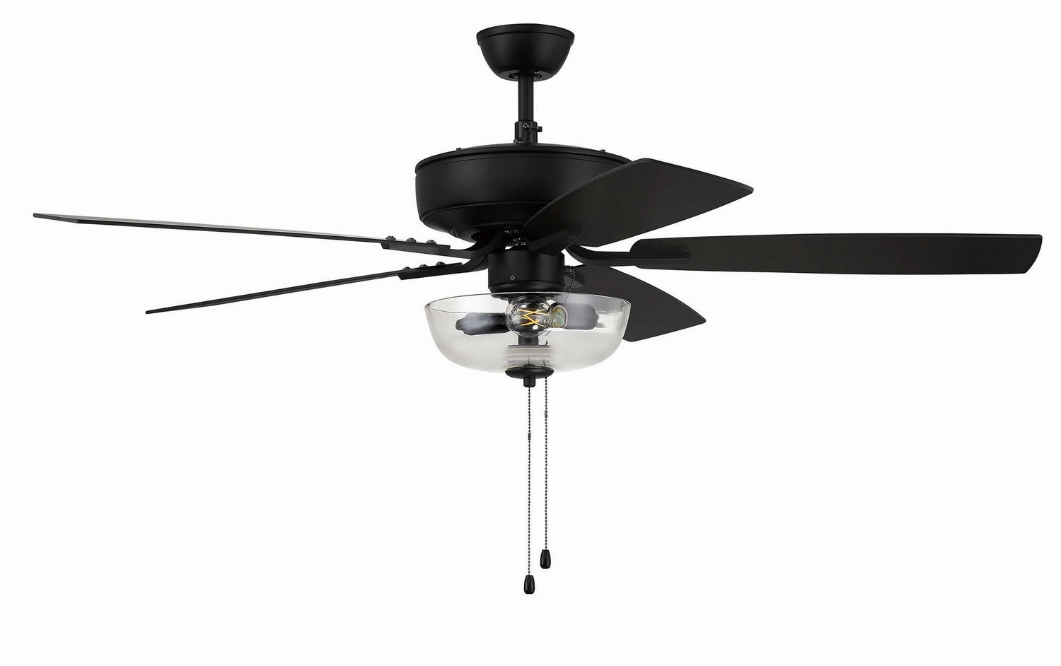 Craftmade Pro Plus 101 52" Pull Chain Ceiling Fan with Clear Bowl LED Light Kit