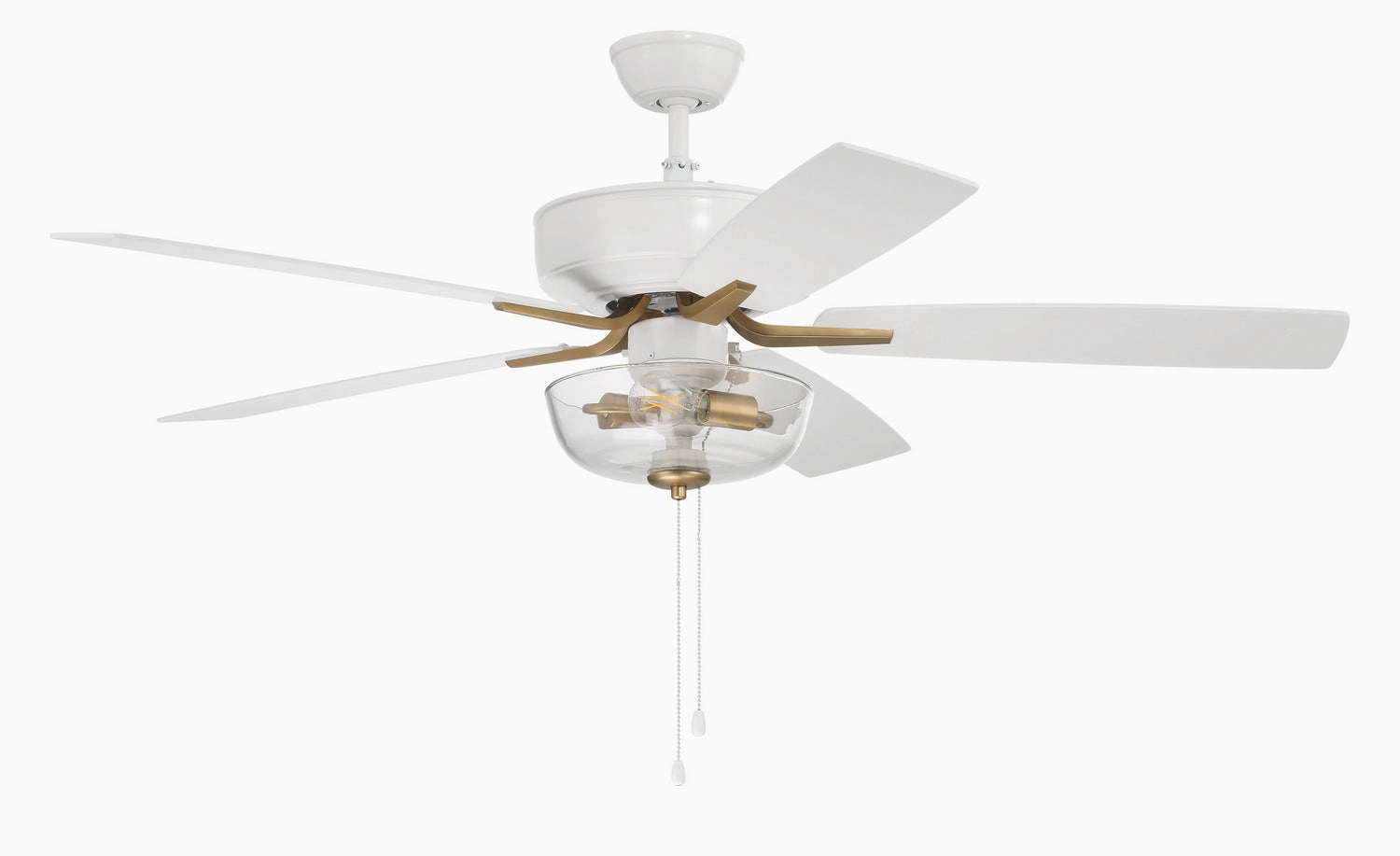 Craftmade Pro Plus 101 52" Pull Chain Ceiling Fan with Clear Bowl LED Light Kit