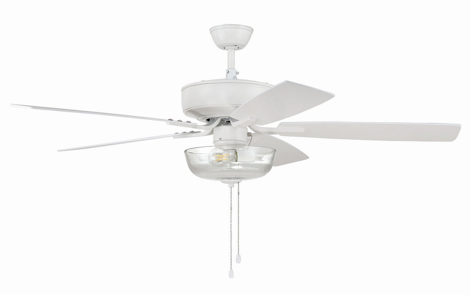 Craftmade Pro Plus 101 52" Pull Chain Ceiling Fan with Clear Bowl LED Light Kit