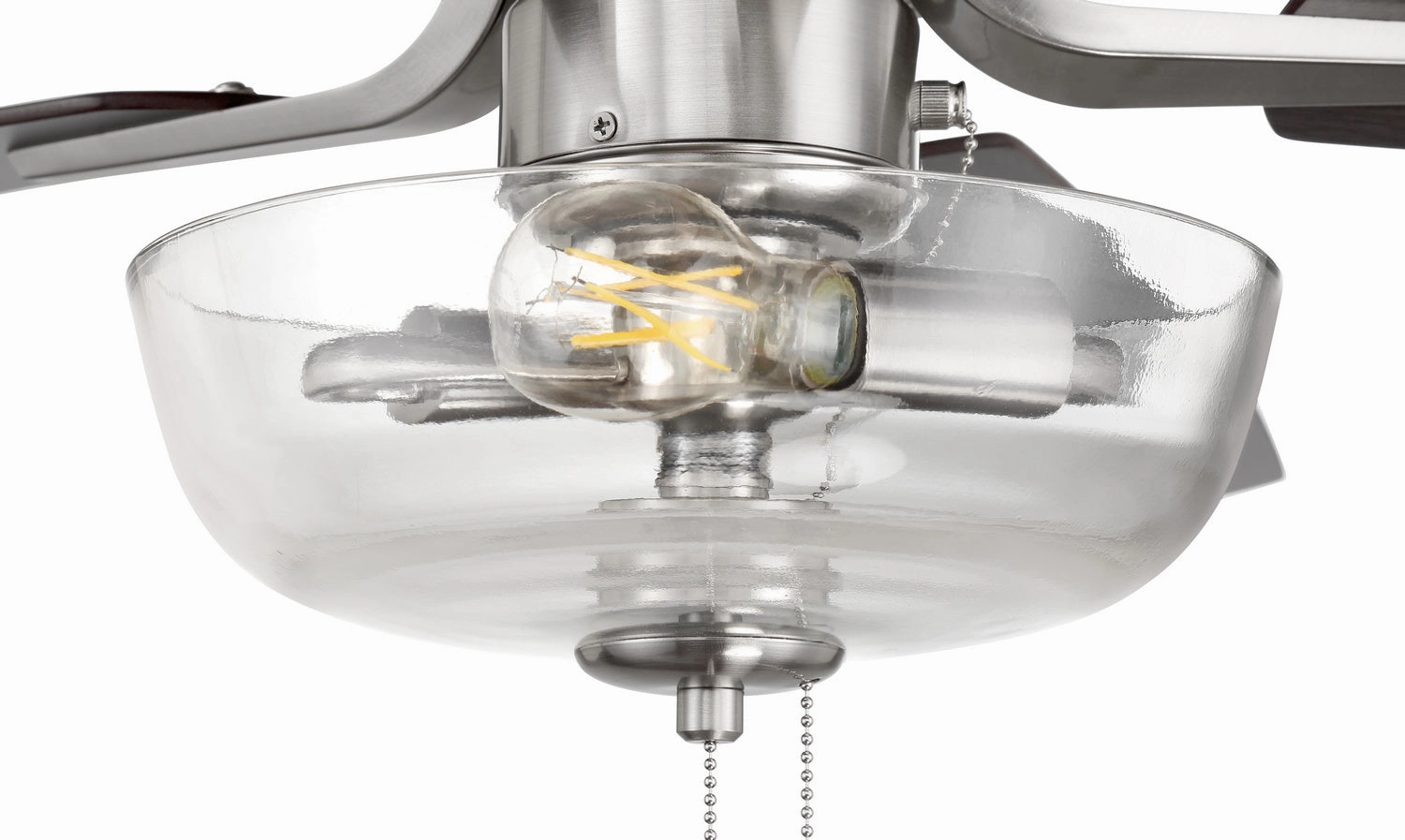Craftmade Pro Plus 101 52" Pull Chain Ceiling Fan with Clear Bowl LED Light Kit