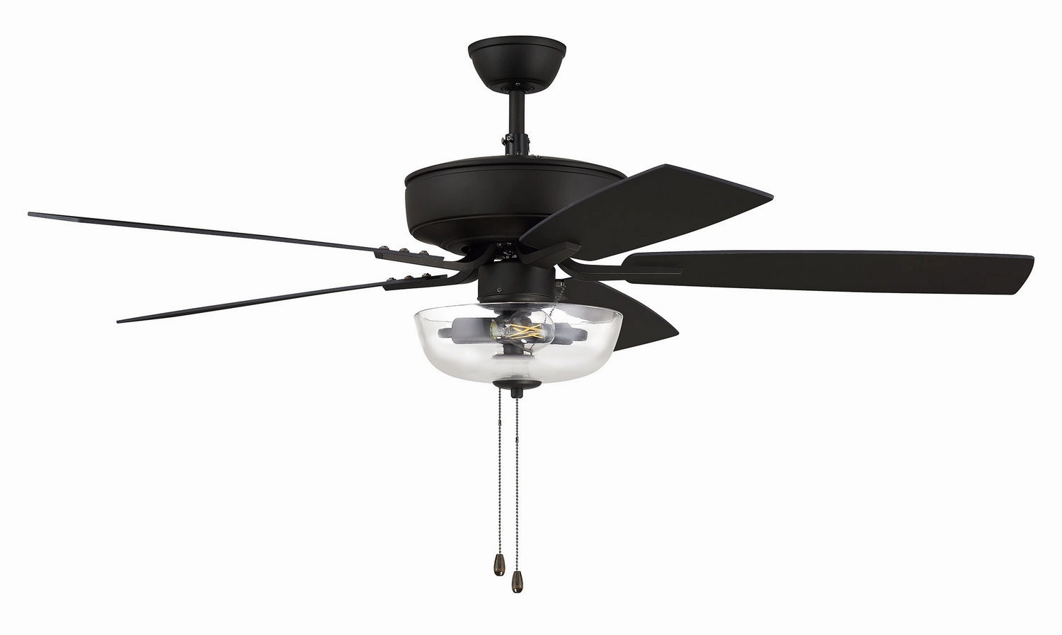Craftmade Pro Plus 101 52" Pull Chain Ceiling Fan with Clear Bowl LED Light Kit