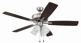 Craftmade Pro Plus 114 52" Pull Chain Ceiling Fan with Frosted 4 Light LED Kit Ceiling fan with adjustable speed settings