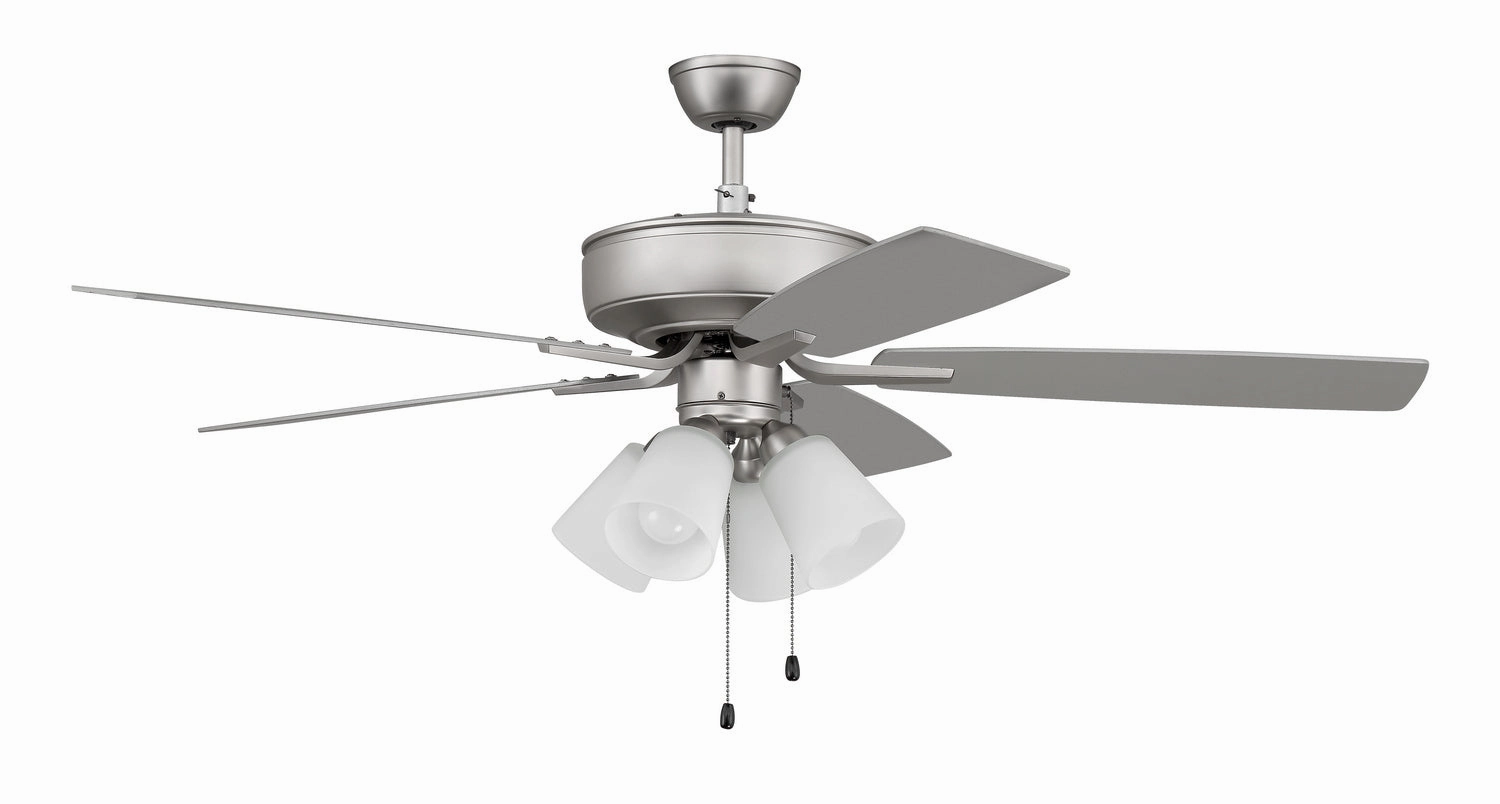 Craftmade Pro Plus 114 52" Pull Chain Ceiling Fan with Frosted 4 Light LED Kit