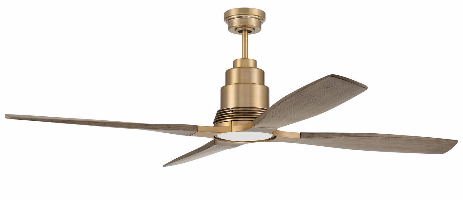 Craftmade Ricasso 60" DC Ceiling Fan with Remote and Wall Control in Satin Brass Ceiling fan with adjustable speed settings