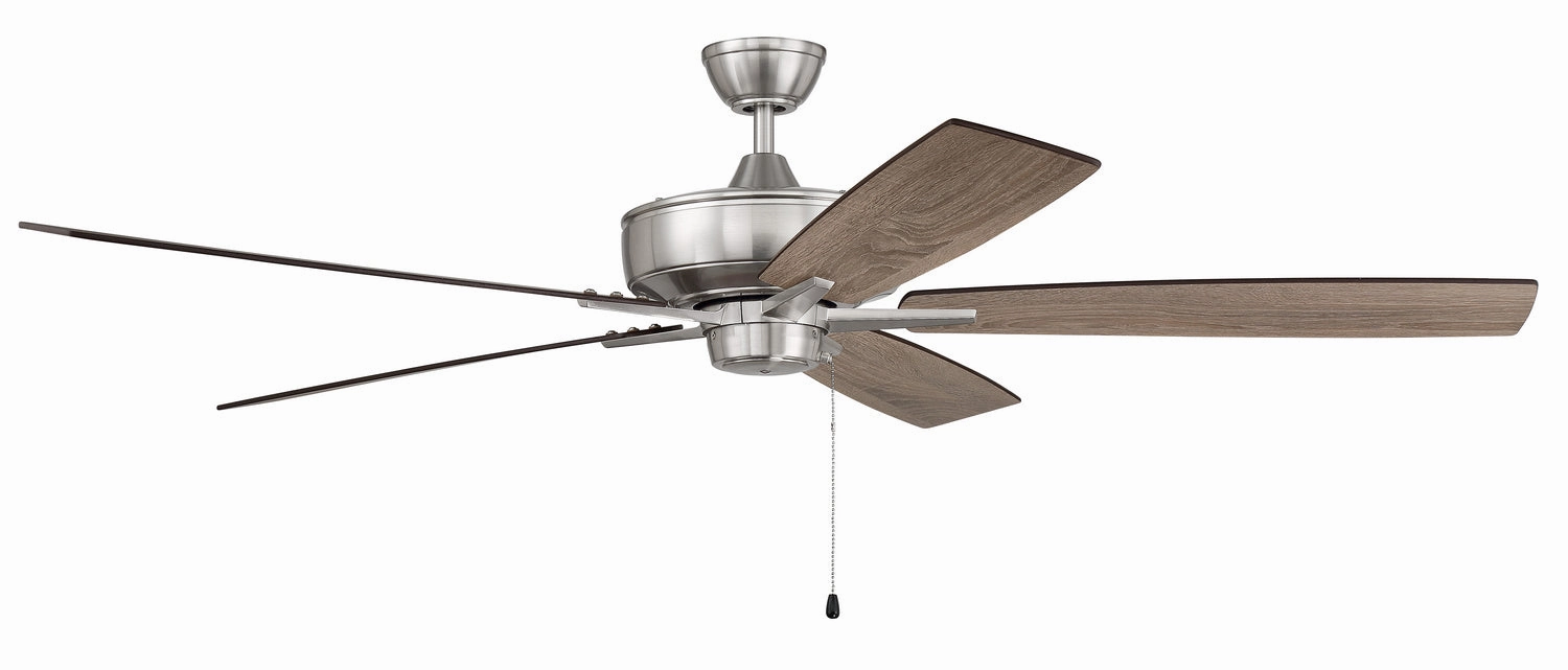 Craftmade Super Pro 60" Ceiling Fan in Brushed Polished Nickel compact indoor fans for apartment use