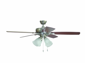 Craftmade Twist N Click  52" Pull Chain Ceiling Fan with 4 Light LED Ceiling fan with adjustable speed settings