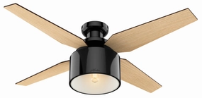 Cranbrook 52"Ceiling Fan Gloss Black quiet medium fans for living room use