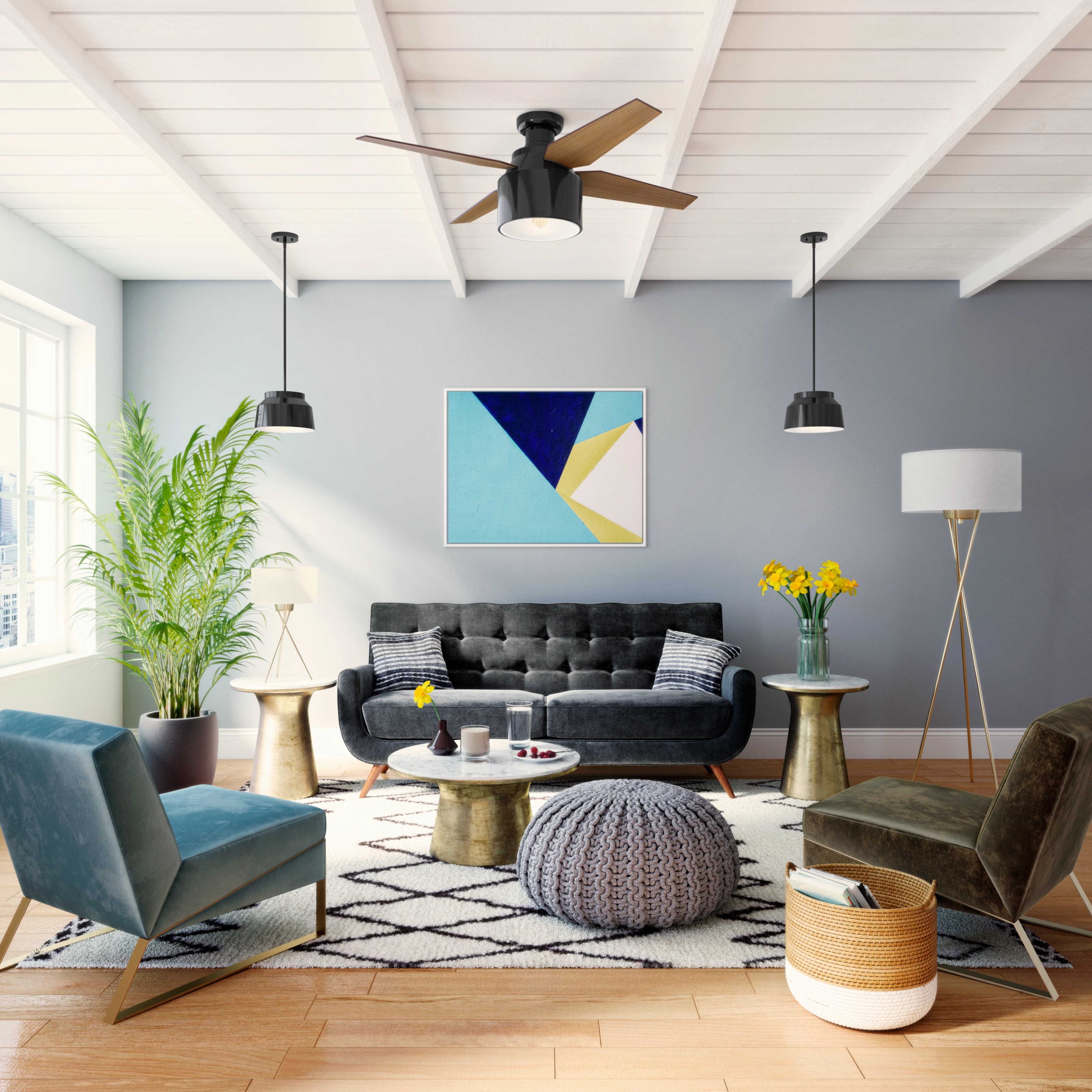 Cranbrook 52"Ceiling Fan Gloss Black