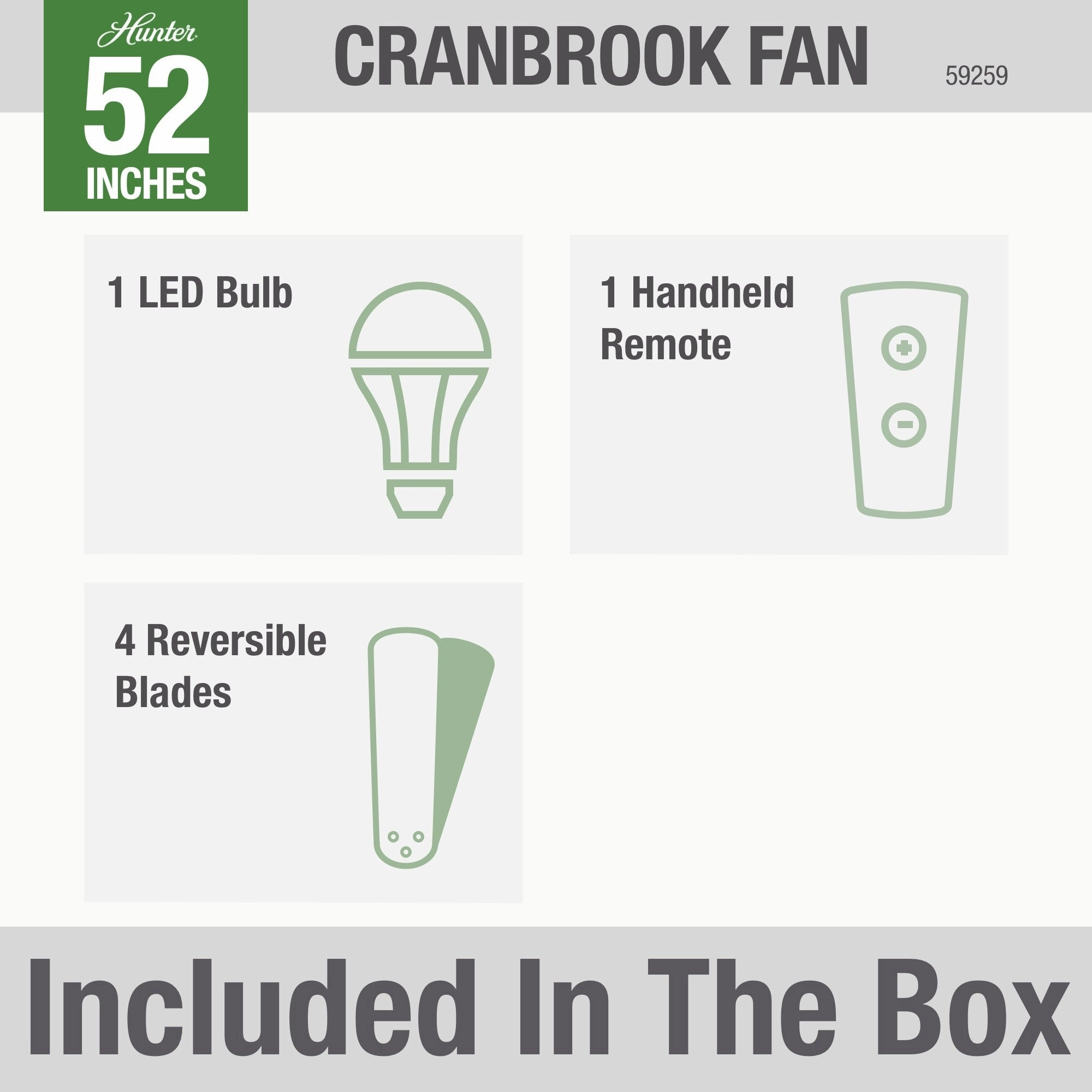 Cranbrook 52"Ceiling Fan Gloss Black