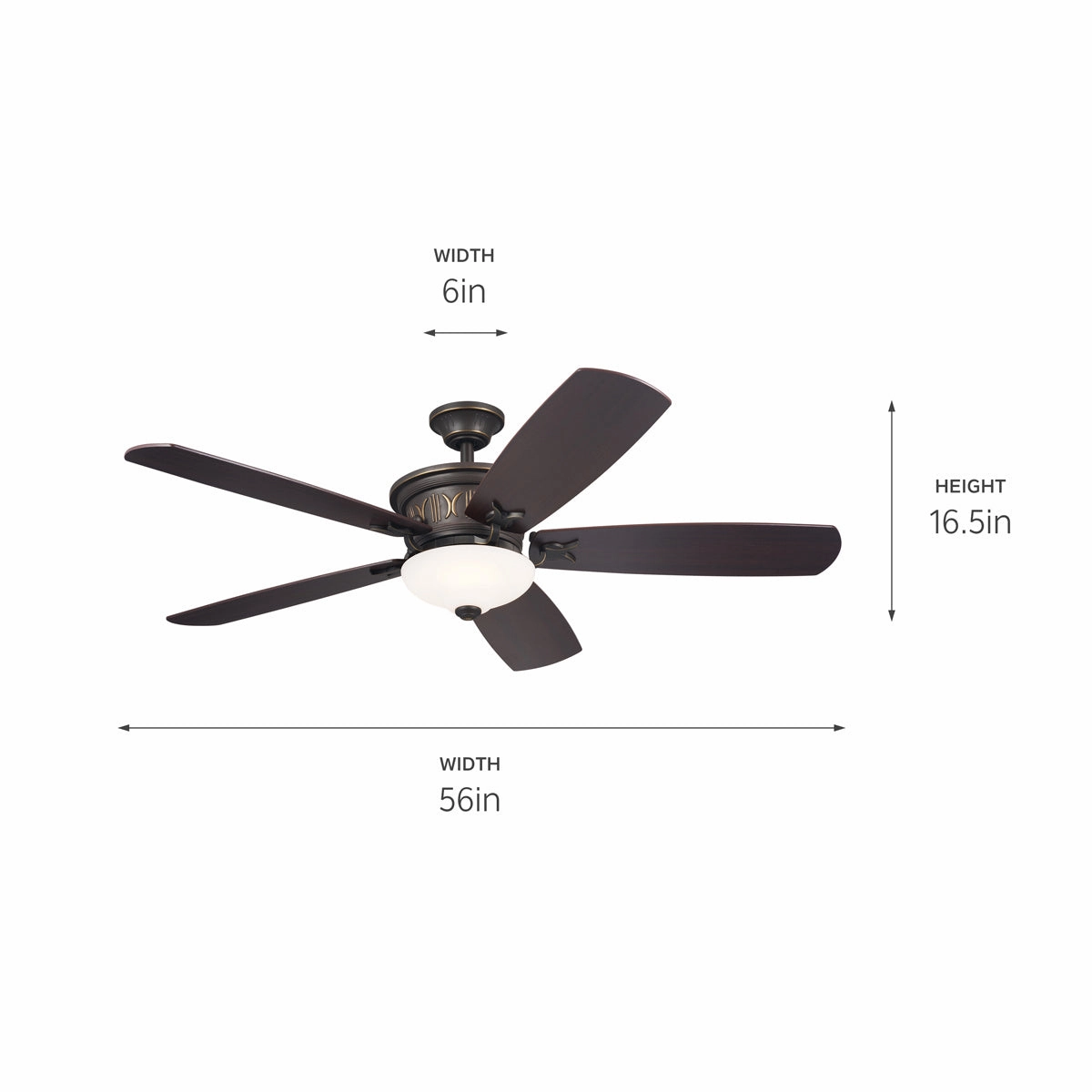 Crescent 56"Ceiling Fan Olde Bronze with Gold Highlights