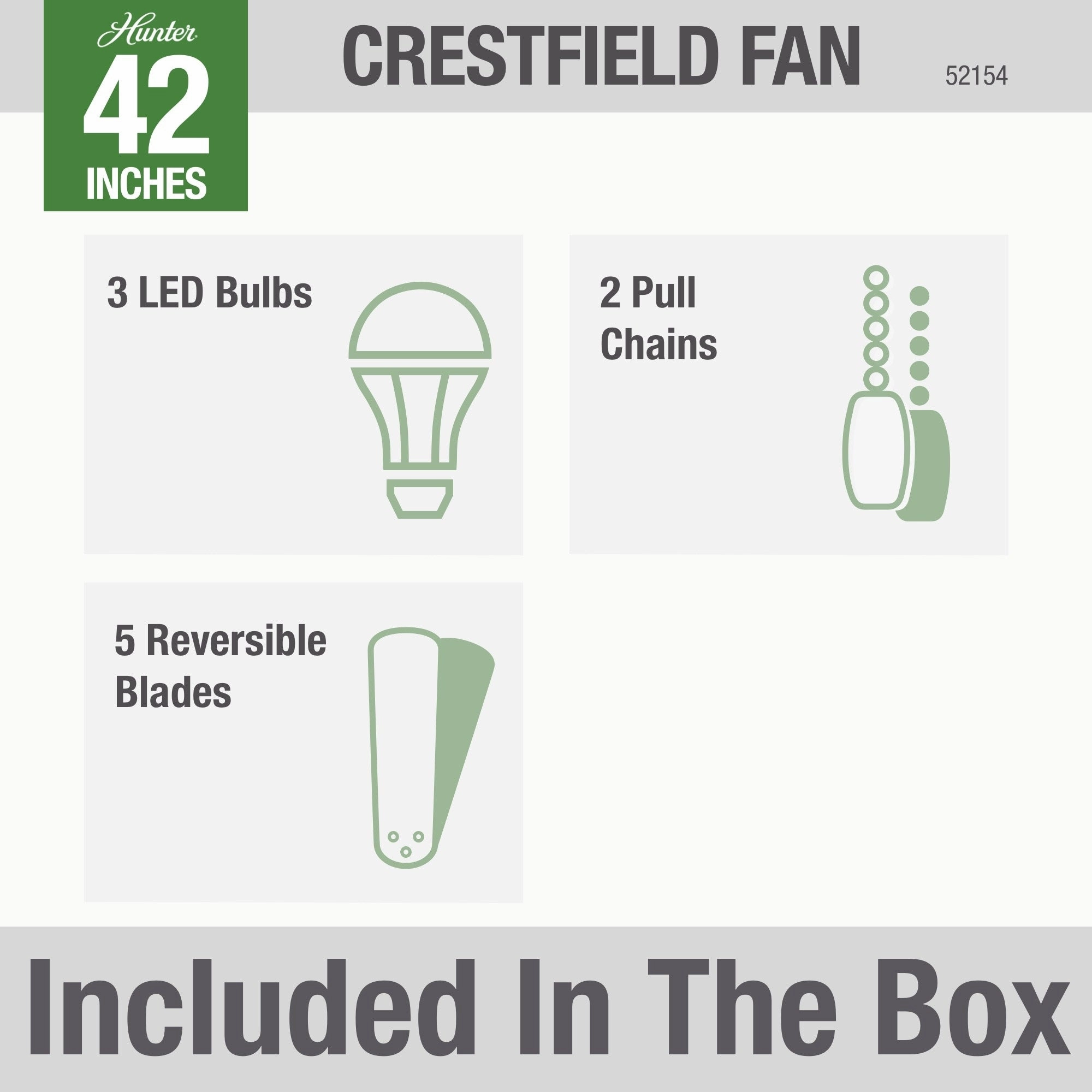 Crestfield 42"Ceiling Fan Brushed Nickel