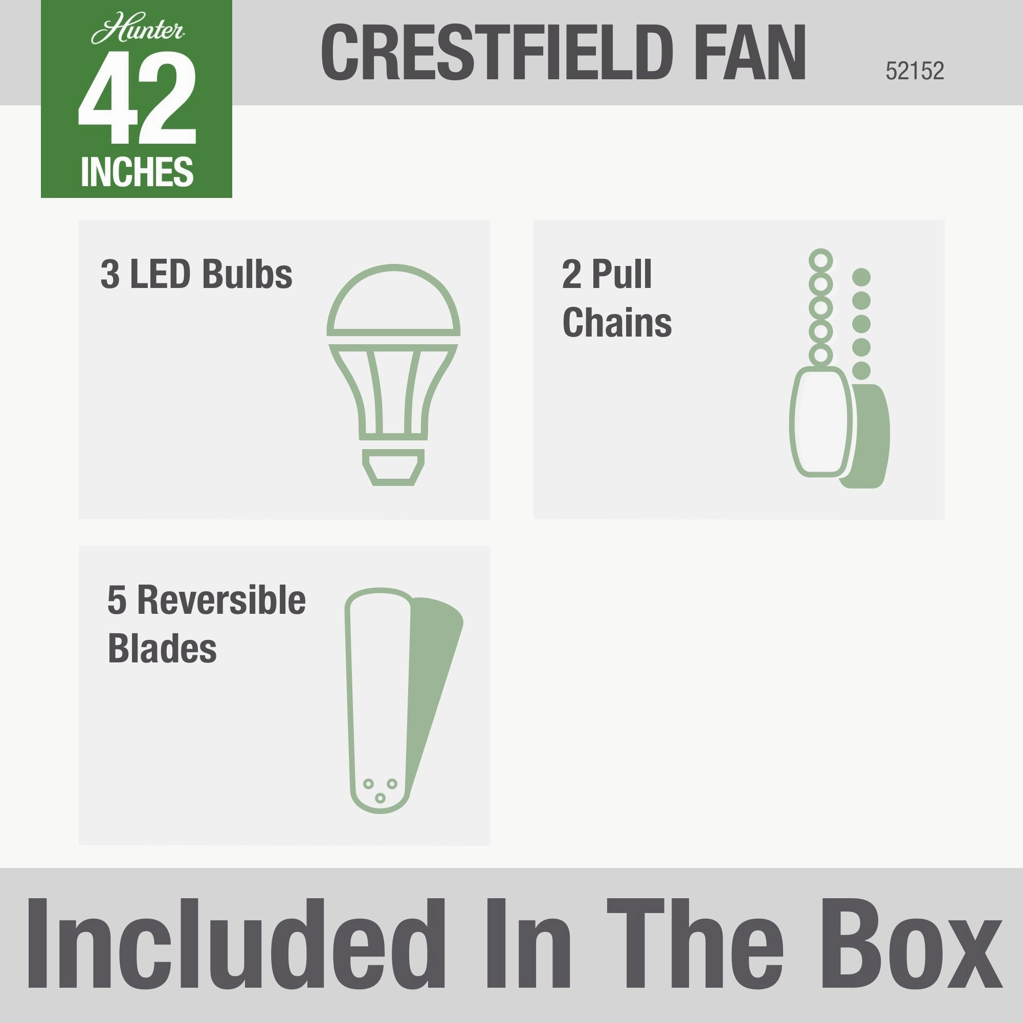 Crestfield 42"Ceiling Fan Fresh White