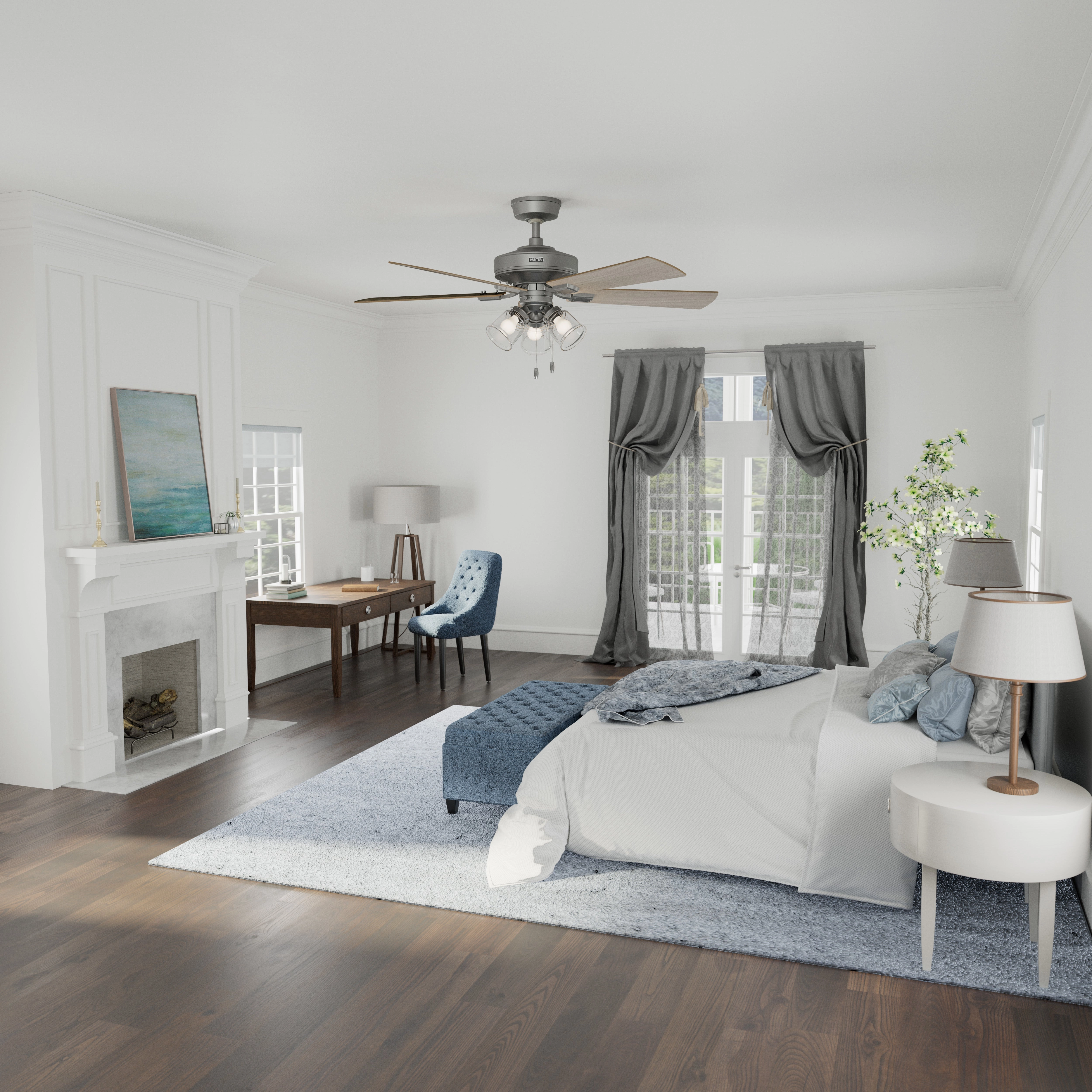 Crestfield 52"Ceiling Fan Matte Silver