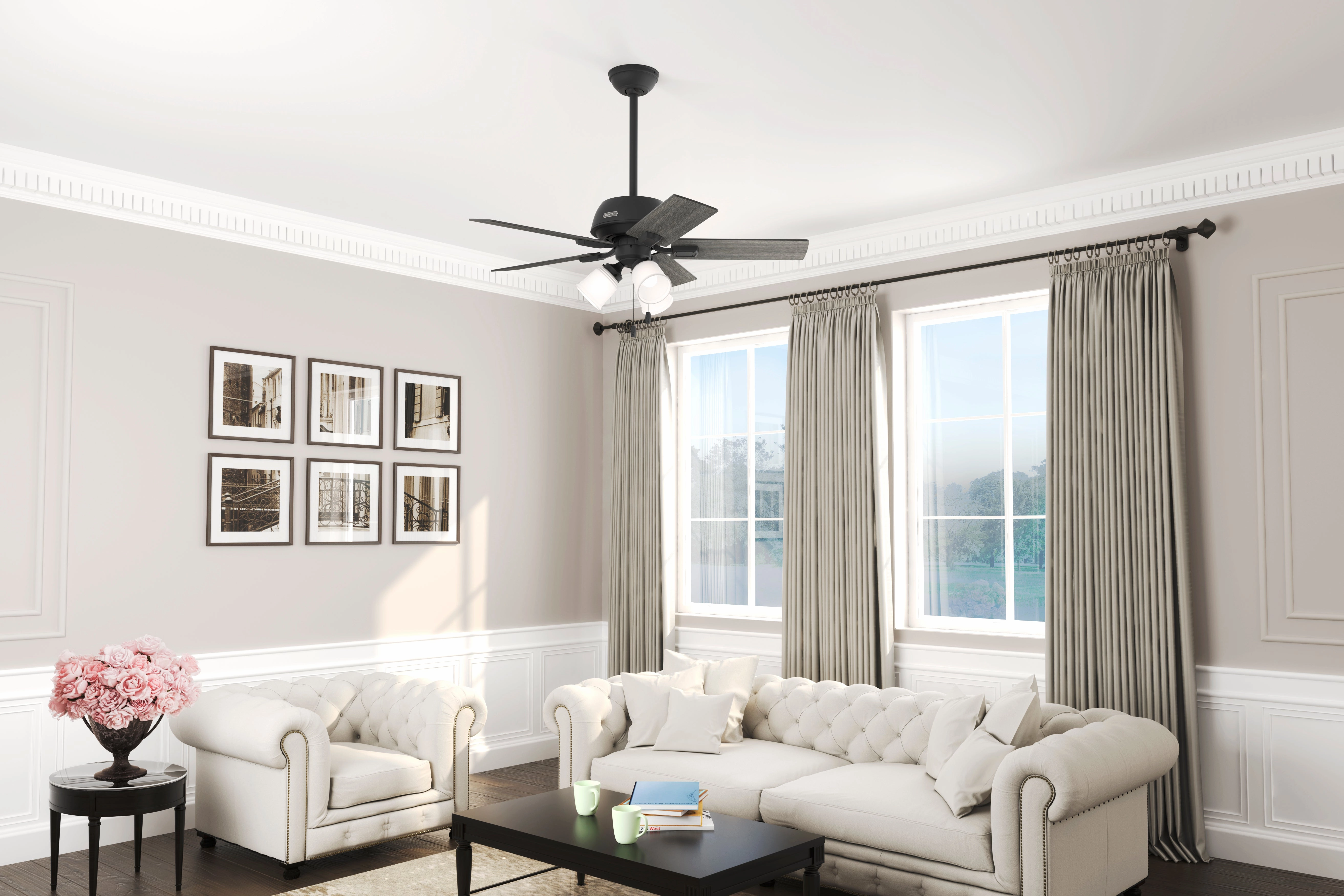 Crystal Peak 44"Ceiling Fan Matte Black
