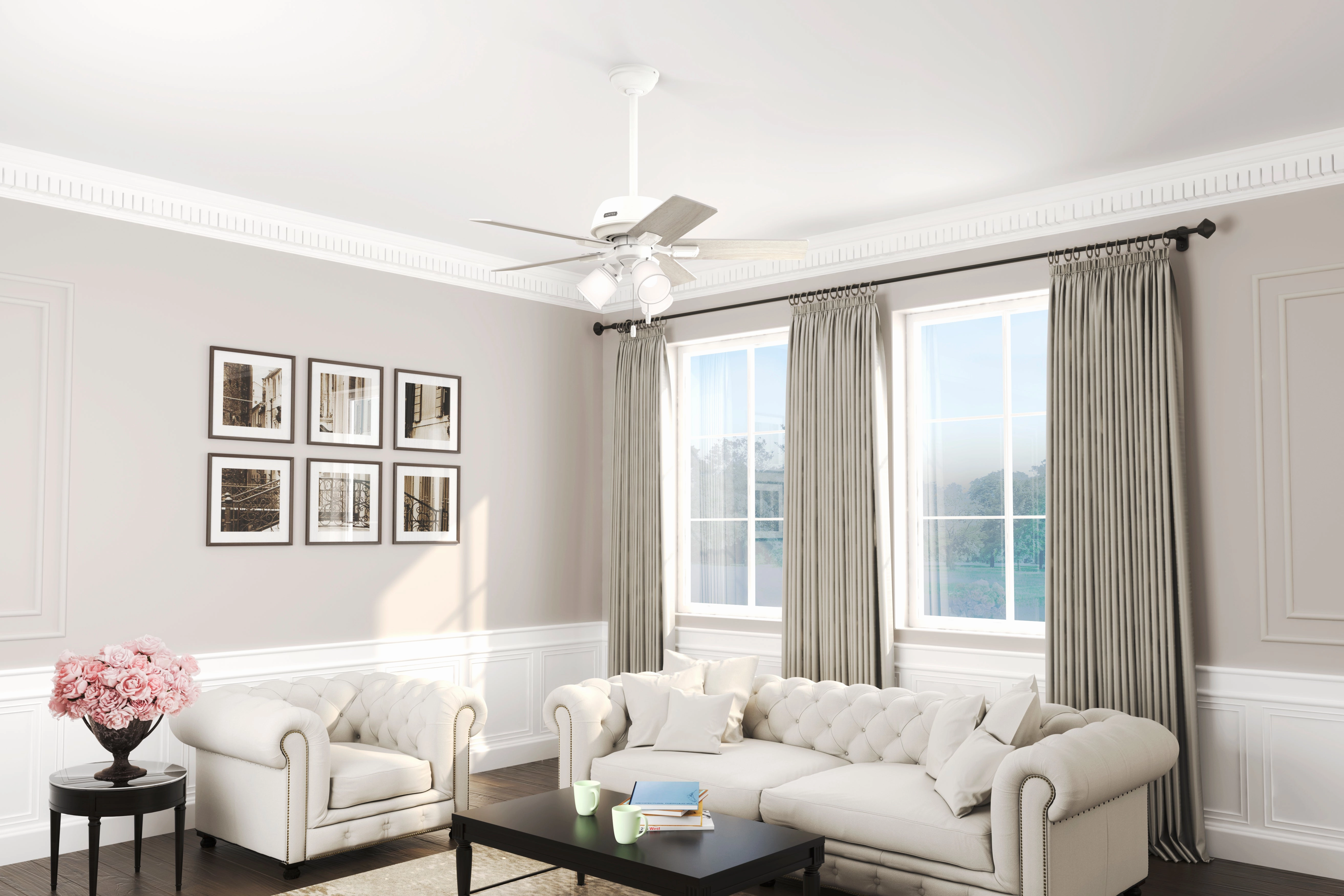 Crystal Peak 44"Ceiling Fan Matte White