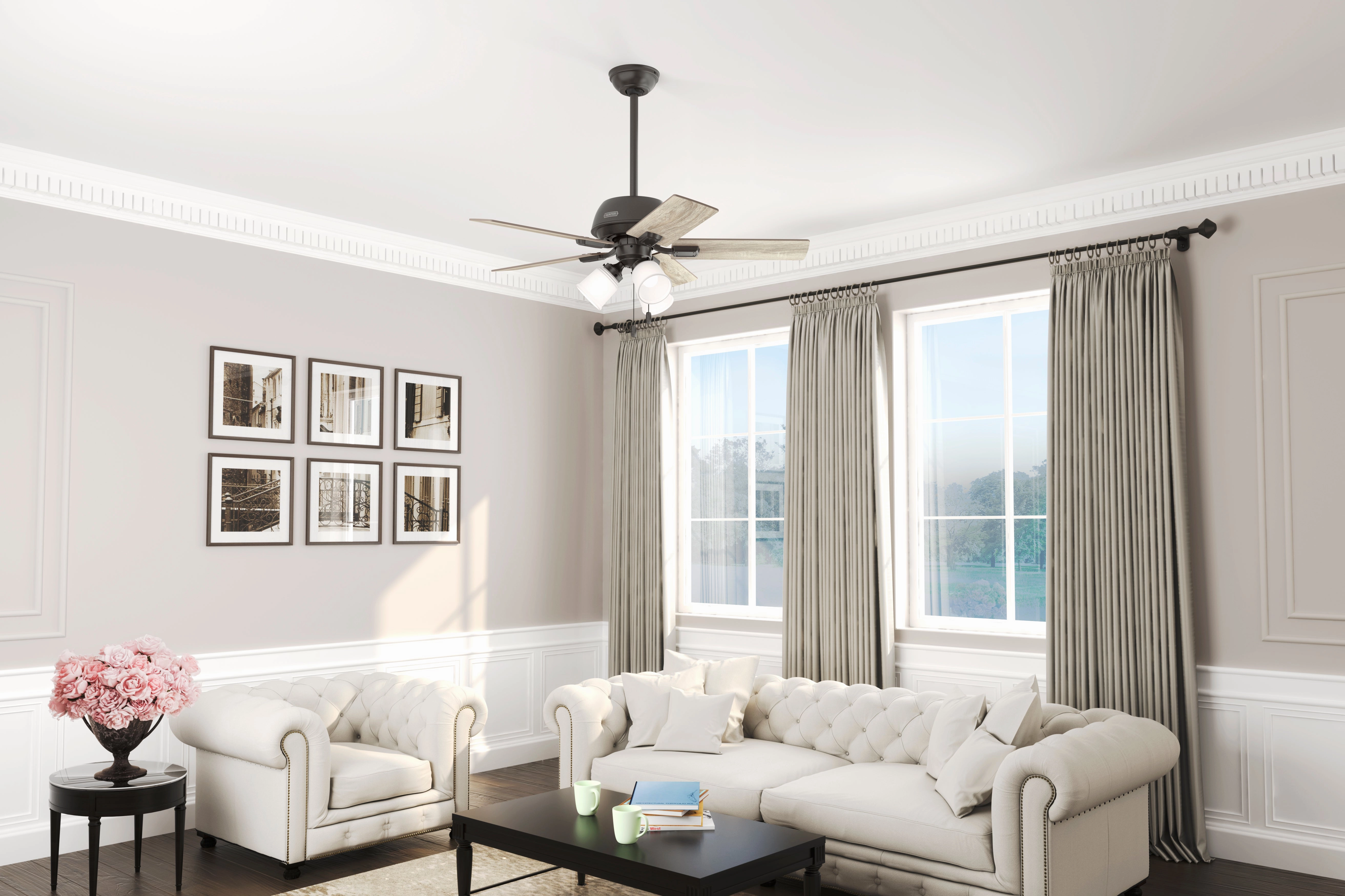 Crystal Peak 44"Ceiling Fan Noble Bronze