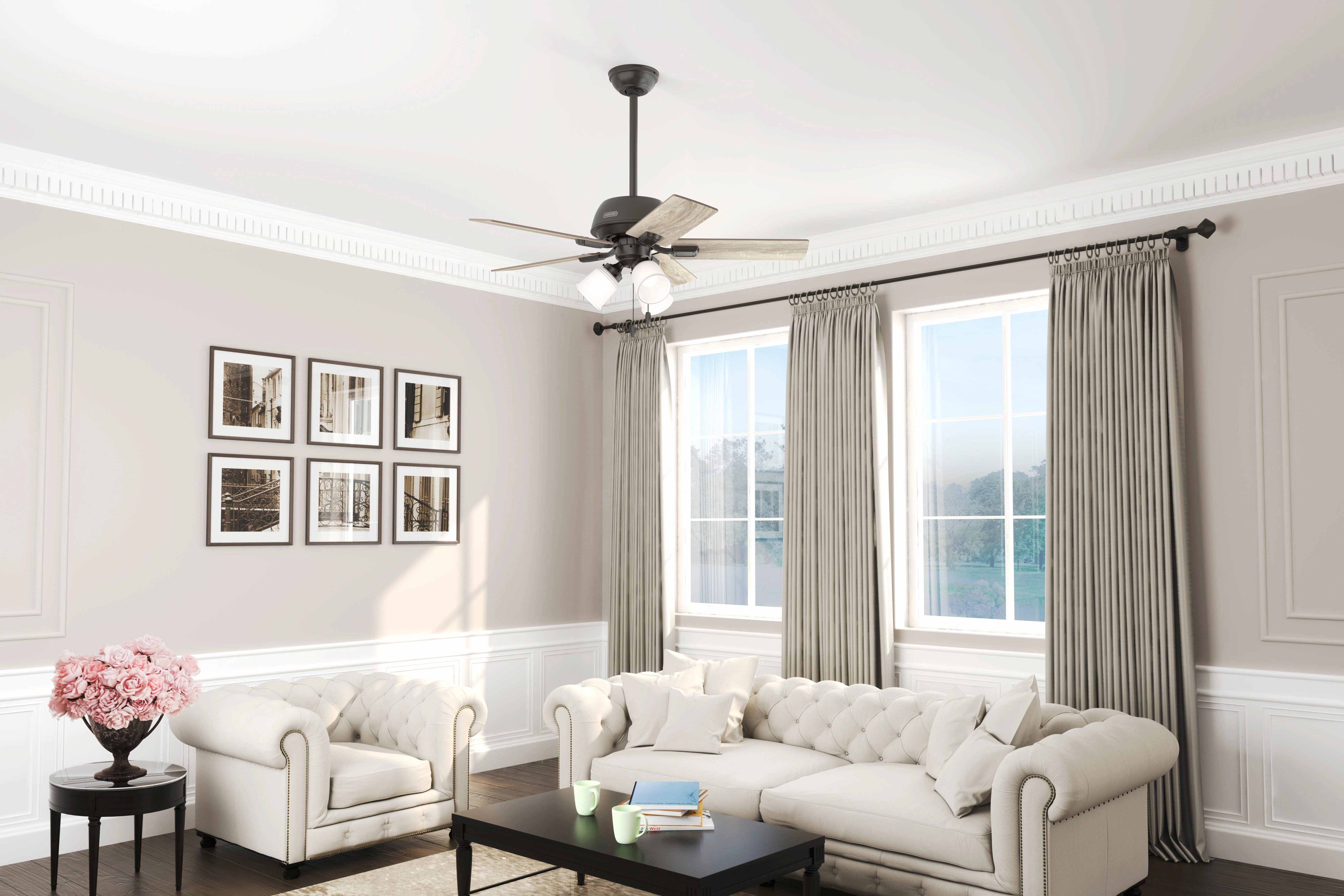 Crystal Peak 44"Ceiling Fan Noble Bronze
