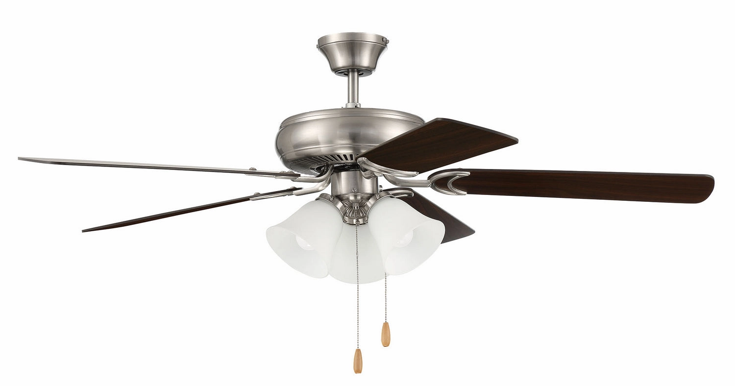 Decorator's Choice 3 Light Kit 52"Ceiling Fan Brushed Polished Nickel