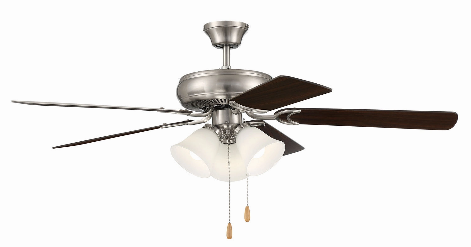 Decorator's Choice 3 Light Kit 52"Ceiling Fan Brushed Polished Nickel