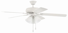 Decorator's Choice 3 Light Kit 52"Ceiling Fan Matte White portable medium fans with handle design