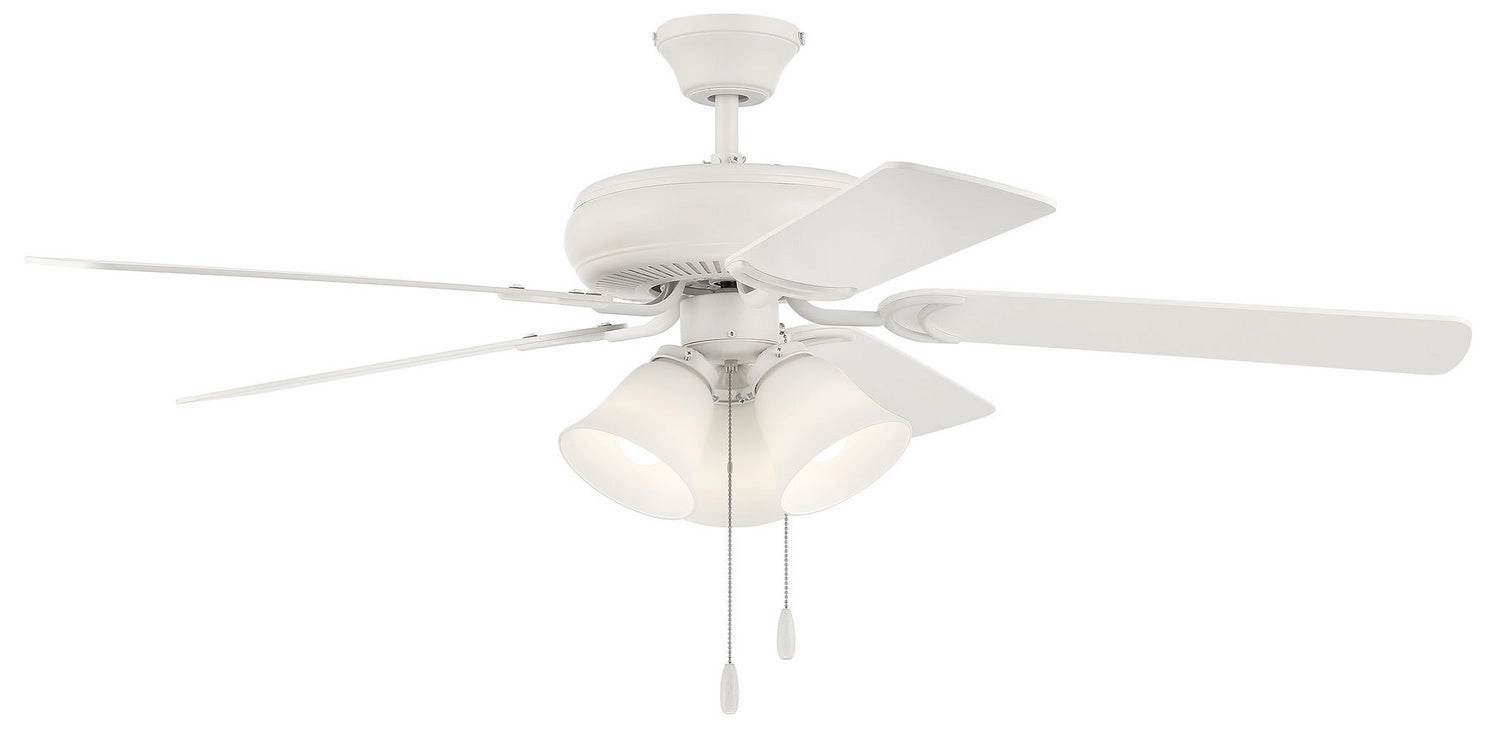Decorator's Choice 3 Light Kit 52"Ceiling Fan Matte White