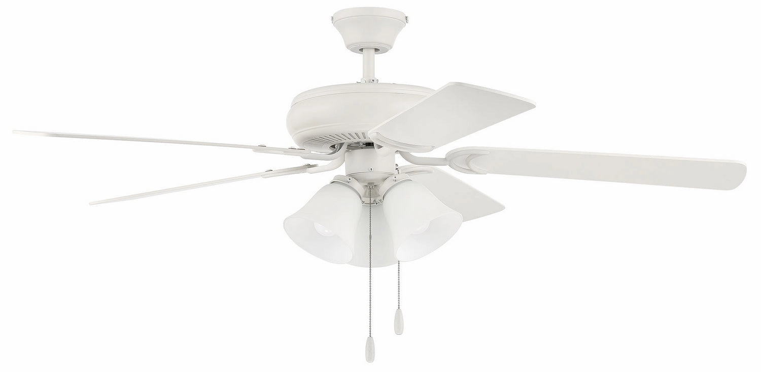 Decorator's Choice 3 Light Kit 52"Ceiling Fan Matte White portable medium fans with handle design
