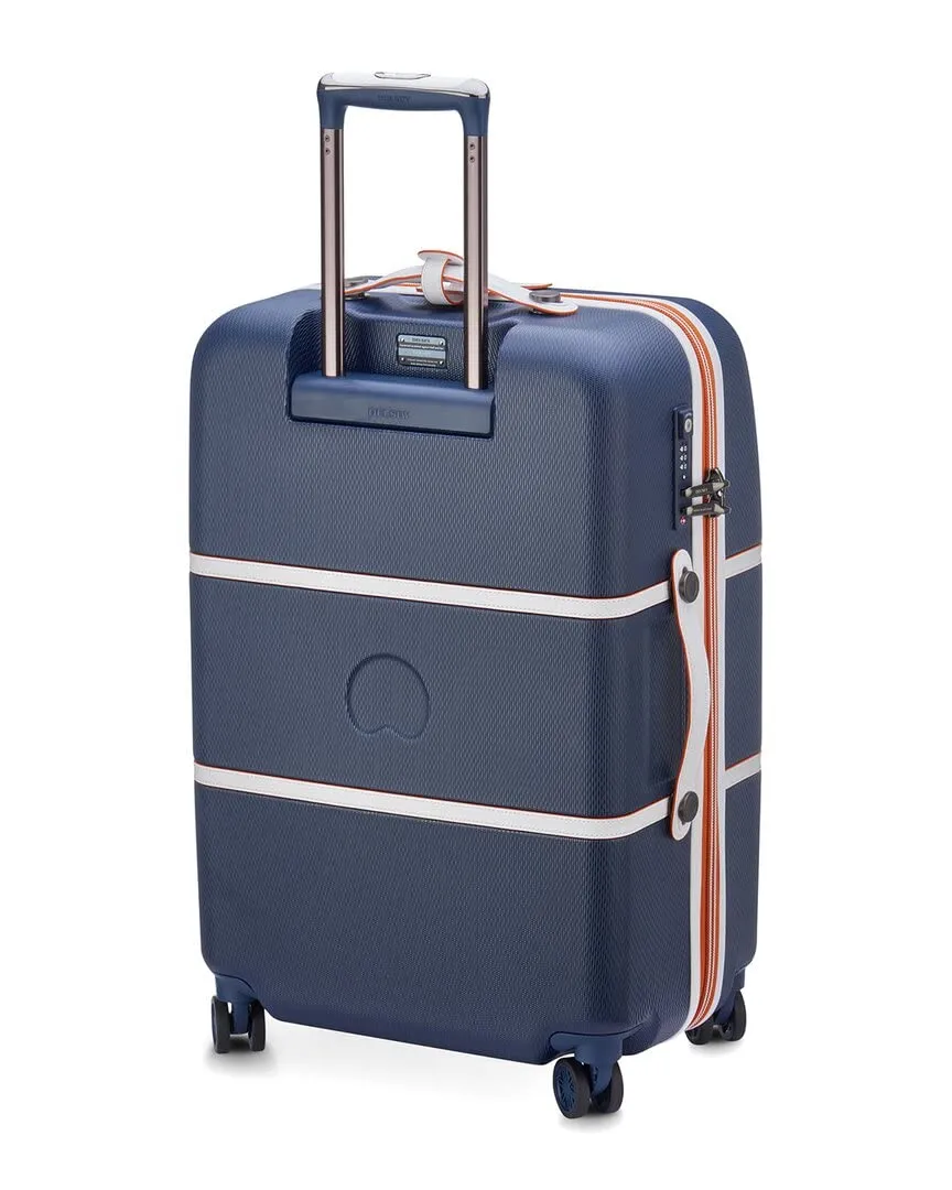 Delsey Paris Chatelet Hardside Luggage with Spinner Wheels (Navy, Checked-Medium 24 Inch) Bags Delsey-Paris