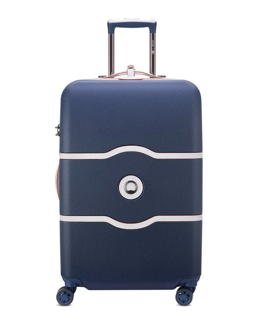 Delsey Paris Chatelet Hardside Luggage with Spinner Wheels (Navy, Checked-Medium 24 Inch) Bags Delsey-Paris