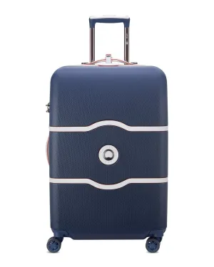Delsey Paris Chatelet Hardside Luggage with Spinner Wheels (Navy, Checked-Medium 24 Inch) Bags Delsey-Paris