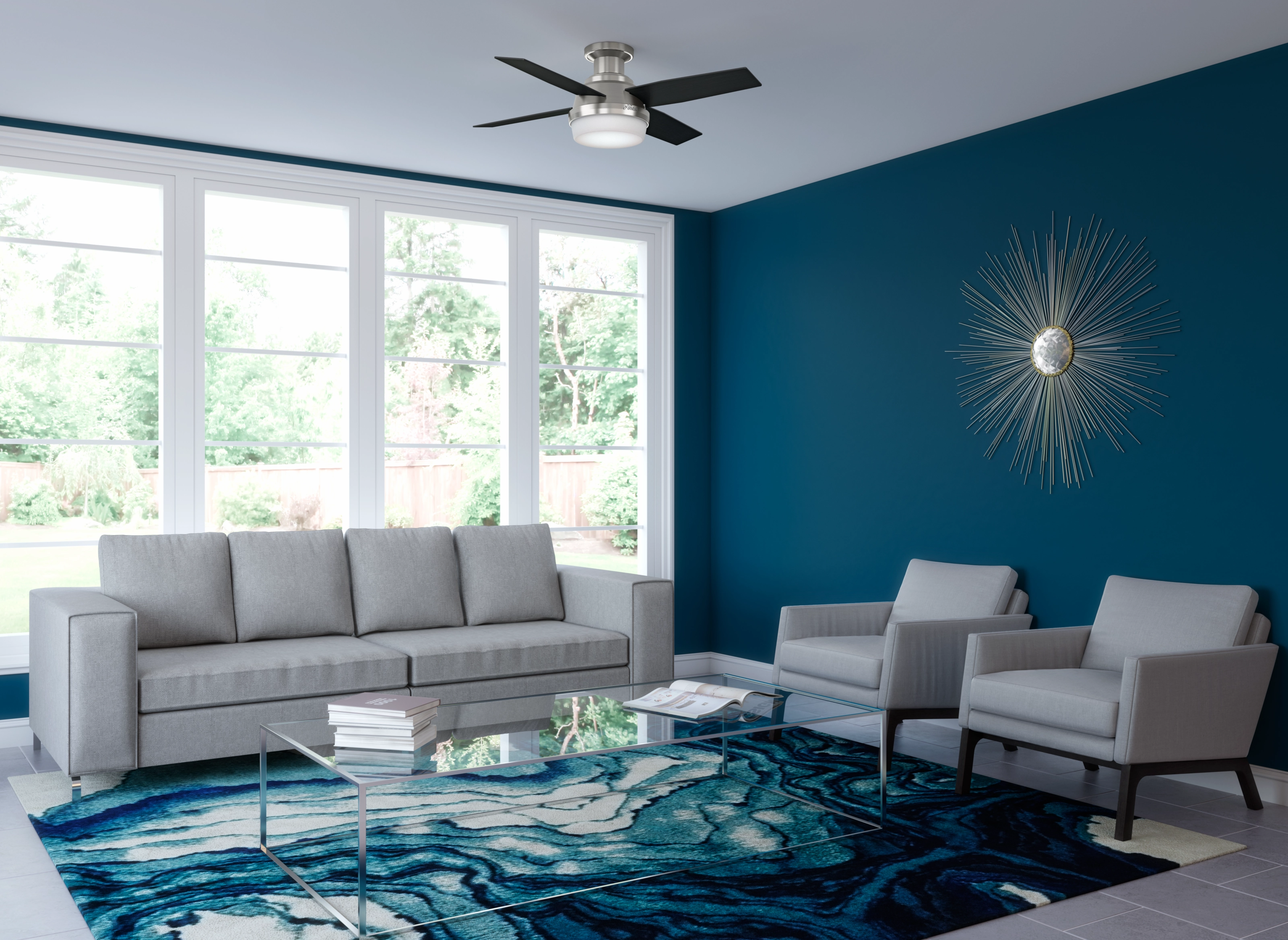 Dempsey 44"Ceiling Fan Brushed Nickel