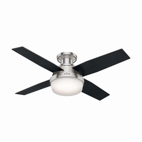 Dempsey 44"Ceiling Fan Brushed Nickel compact electric fans for small spaces
