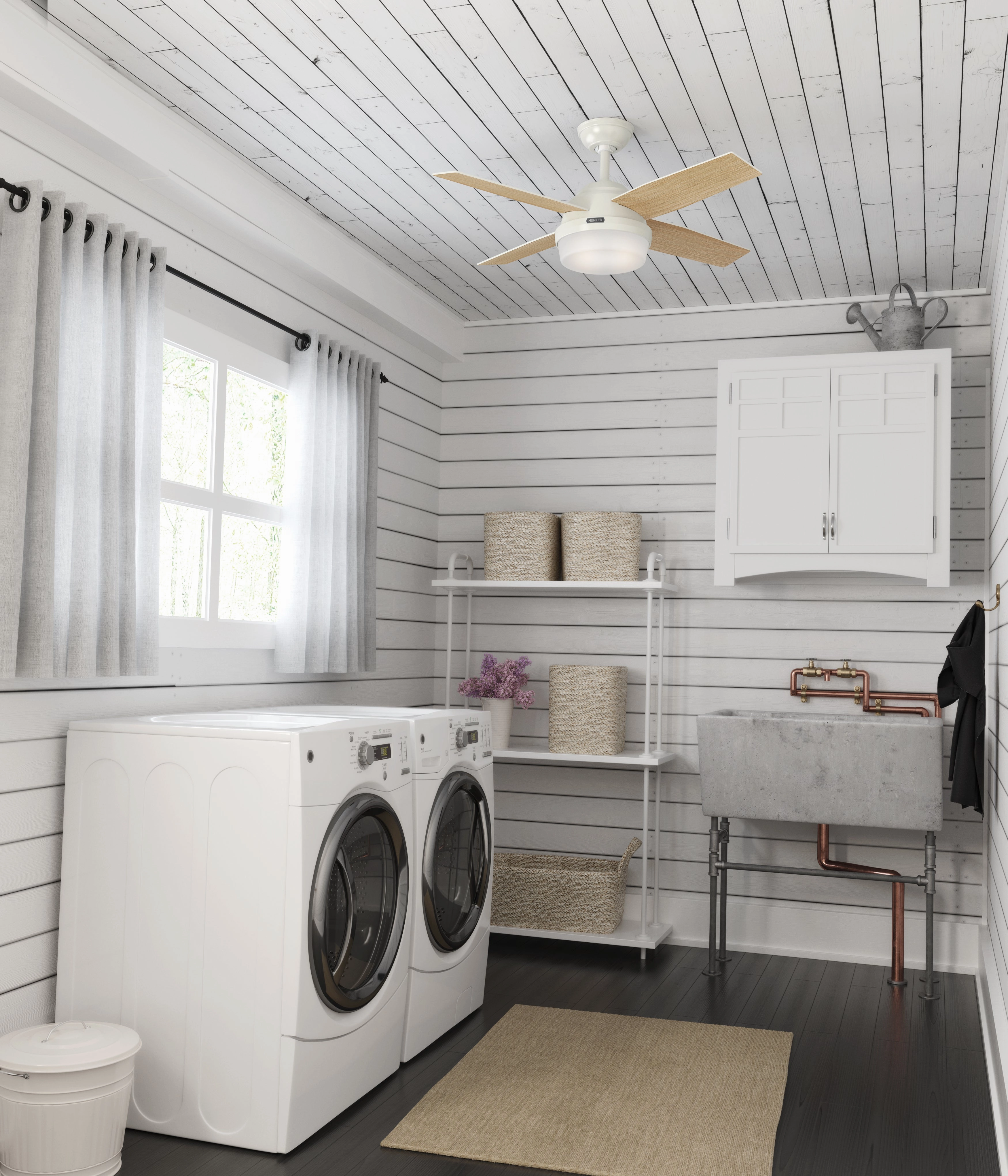 Dempsey 44"Ceiling Fan Fresh White