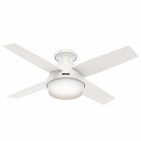 Dempsey 44"Ceiling Fan Fresh White quiet small fans for desk or nightstand