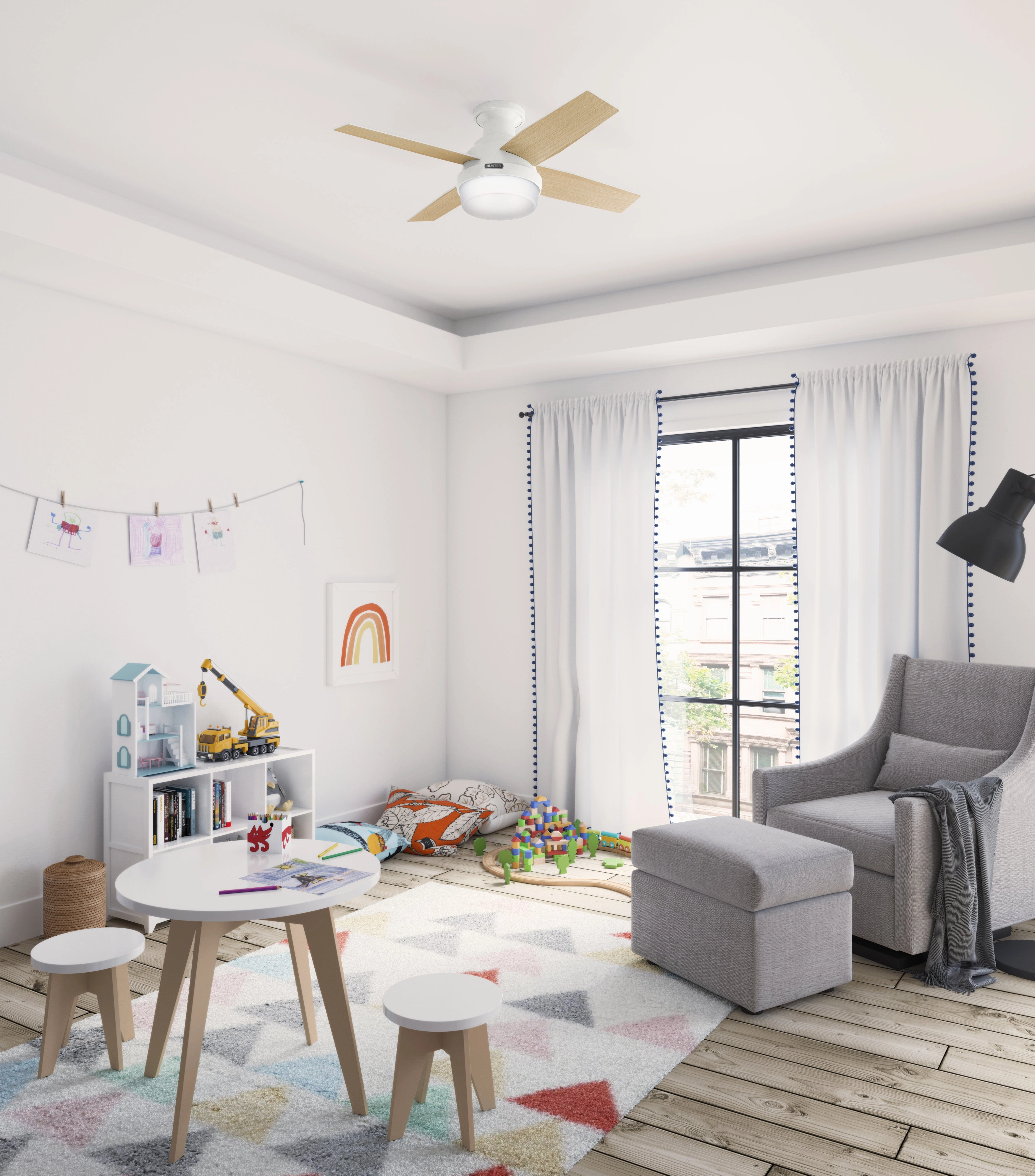 Dempsey 44"Ceiling Fan Fresh White