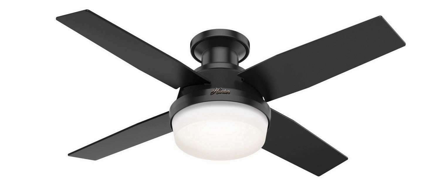 Dempsey 44"Ceiling Fan Matte Black hugger fans for rooms with low ceilings