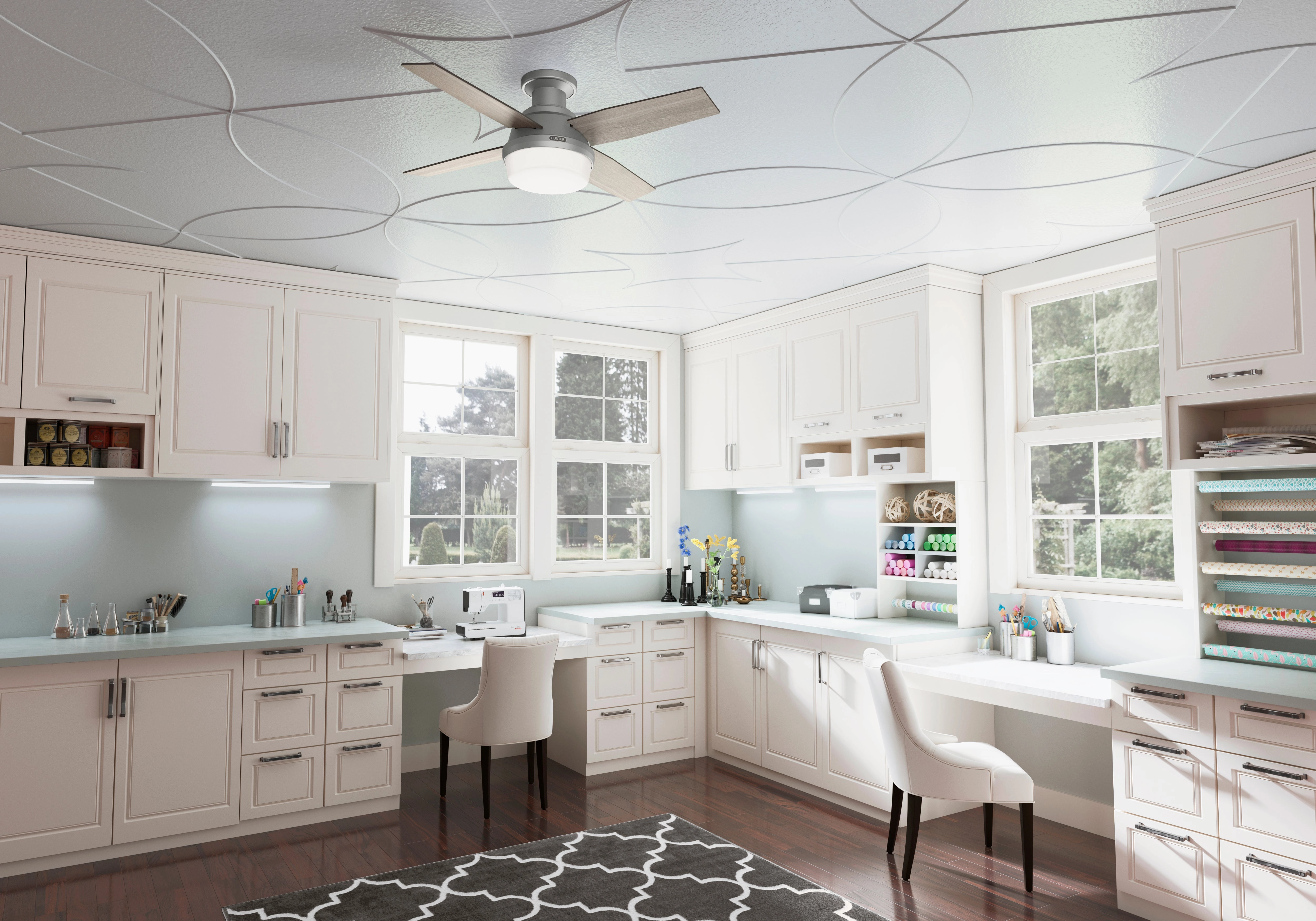 Dempsey 44"Ceiling Fan Matte Silver