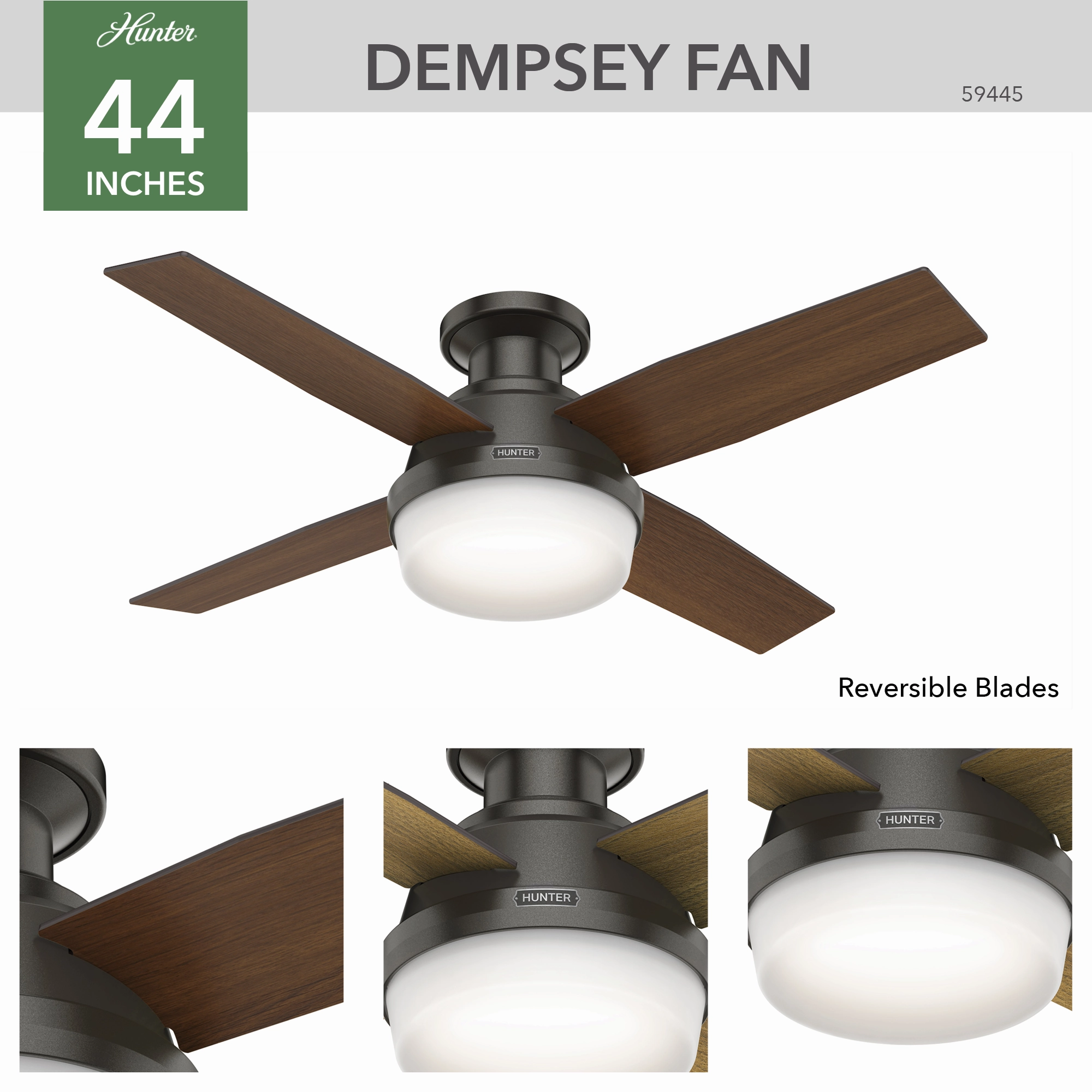 Dempsey 44"Ceiling Fan Noble Bronze