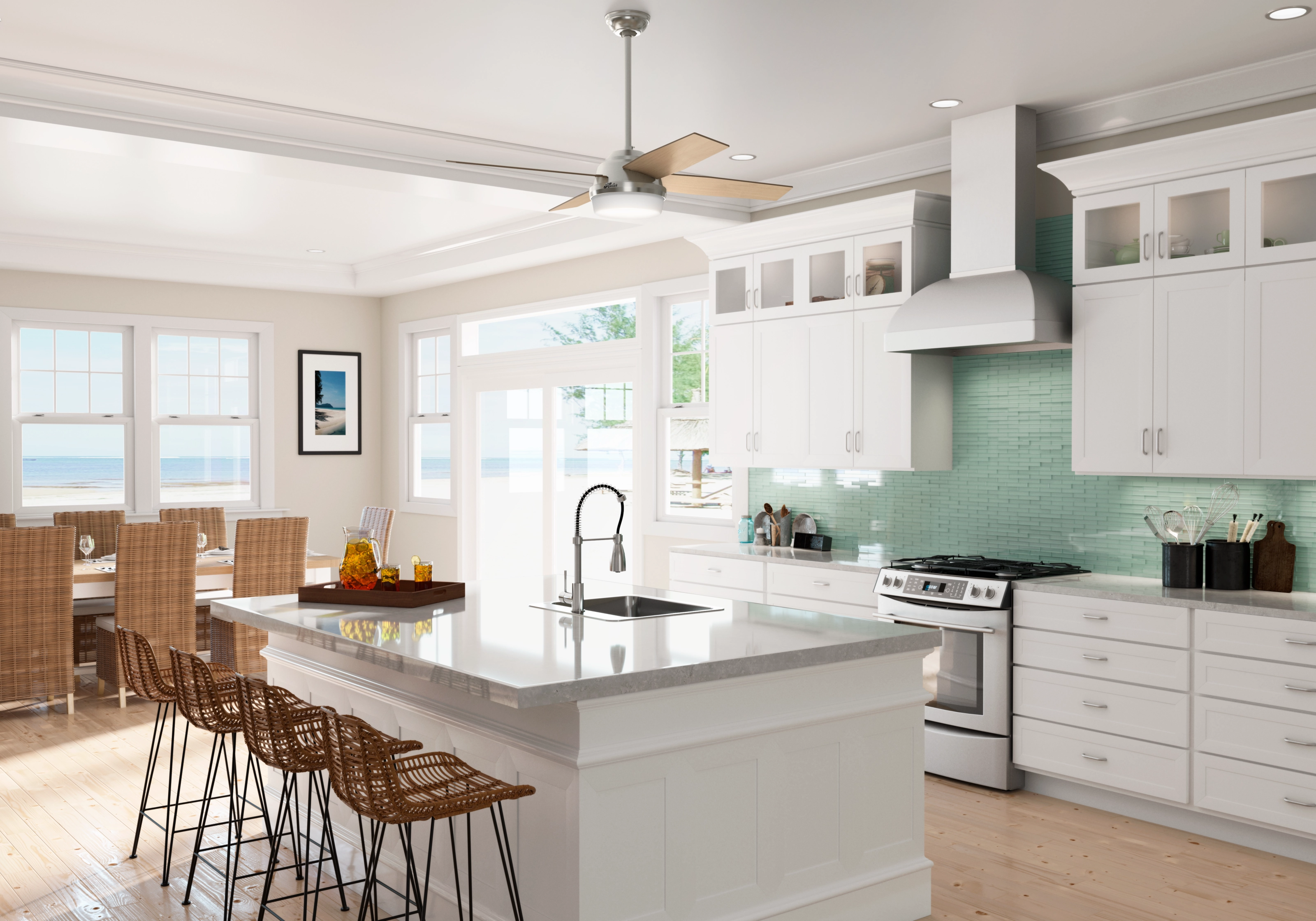 Dempsey 52"Ceiling Fan Brushed Nickel