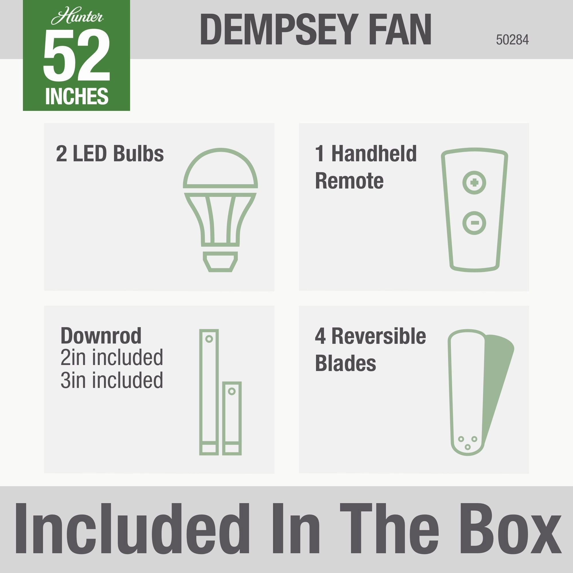 Dempsey 52"Ceiling Fan Brushed Nickel