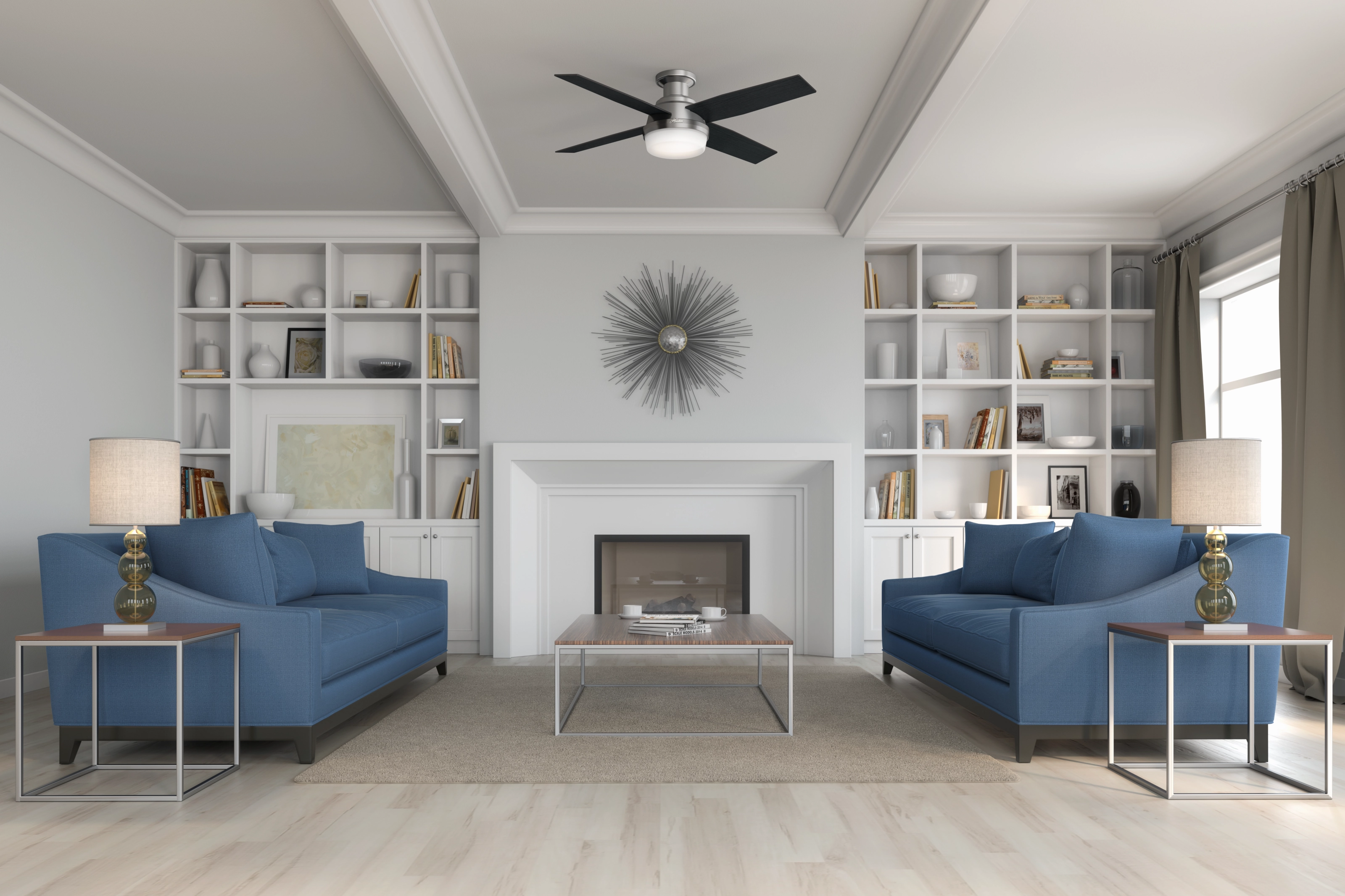 Dempsey 52"Ceiling Fan Brushed Nickel