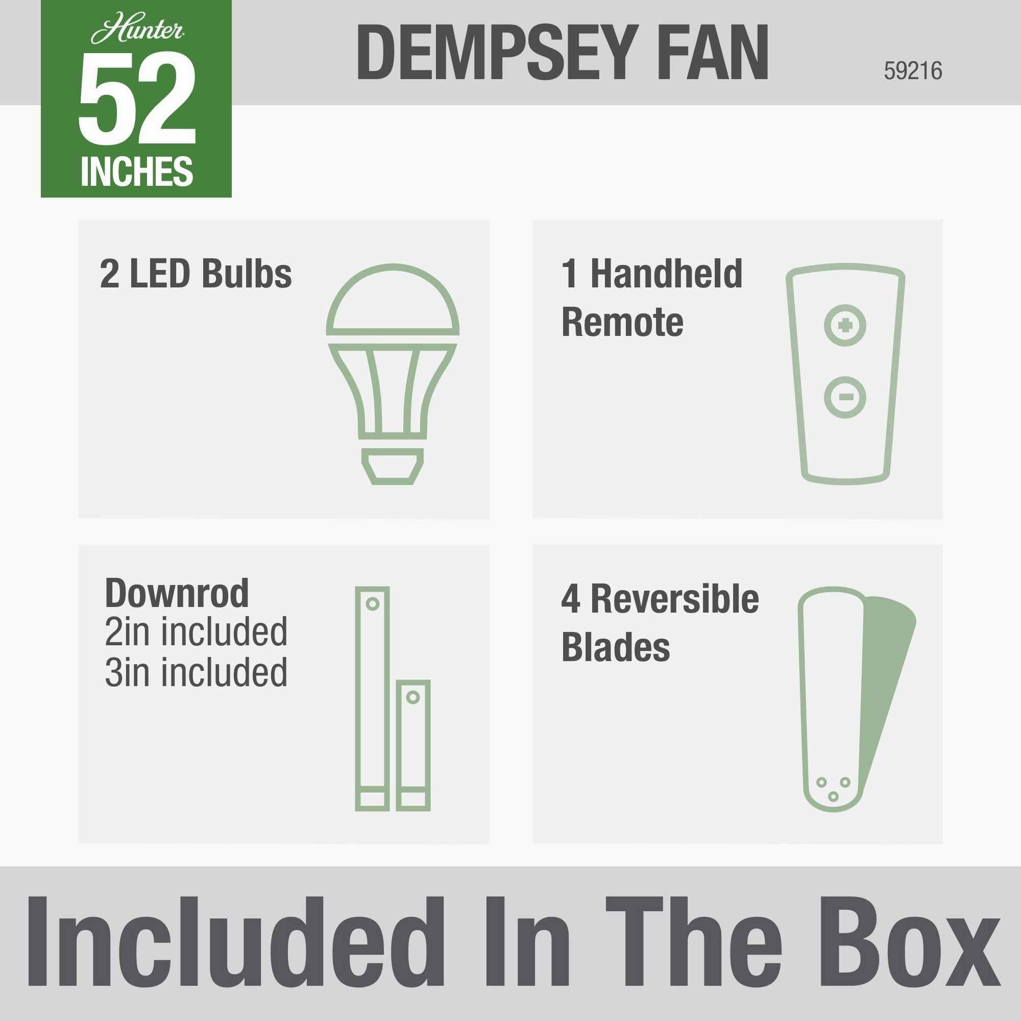 Dempsey 52"Ceiling Fan Brushed Nickel