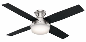 Dempsey 52"Ceiling Fan Brushed Nickel oscillating medium fans with strong airflow