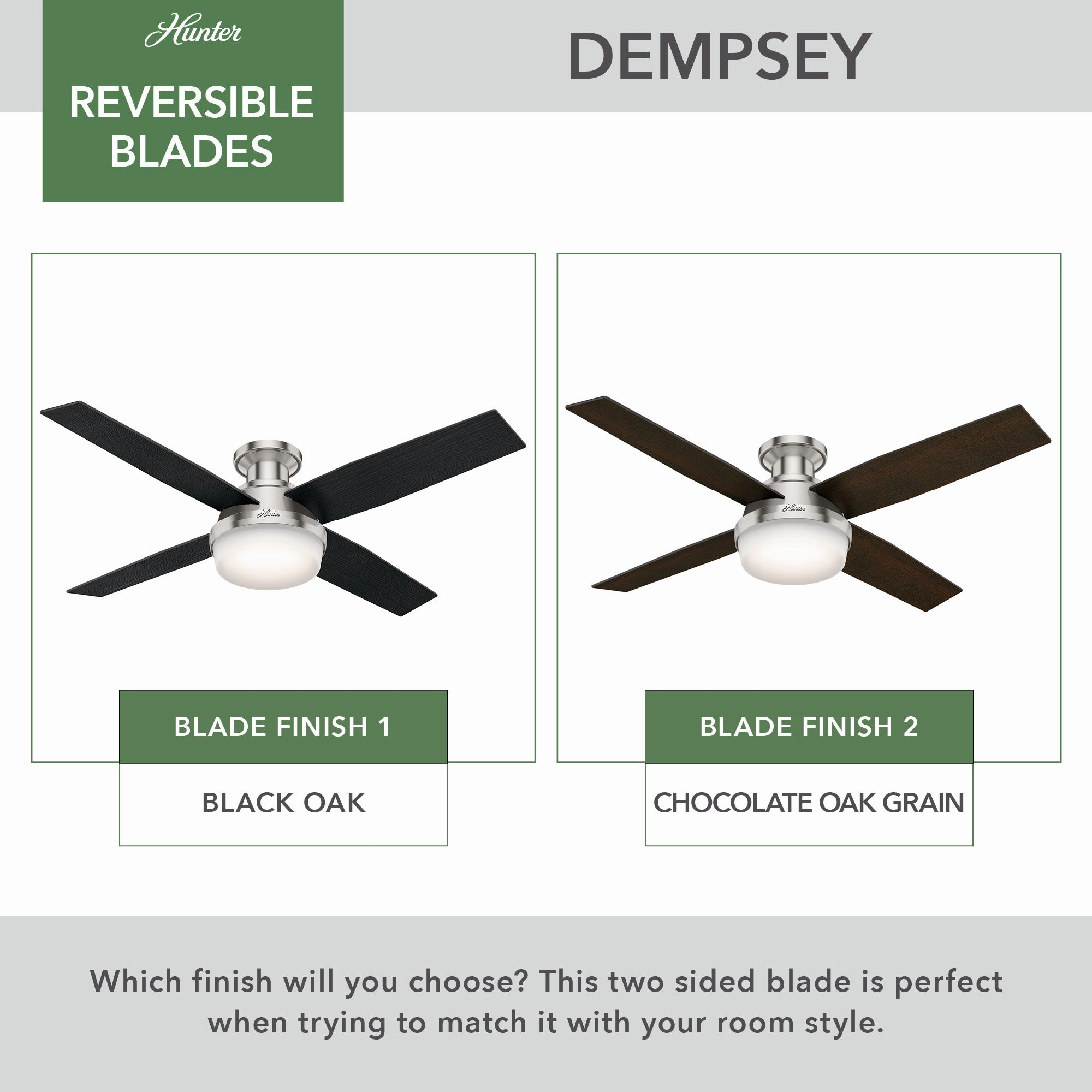 Dempsey 52"Ceiling Fan Brushed Nickel