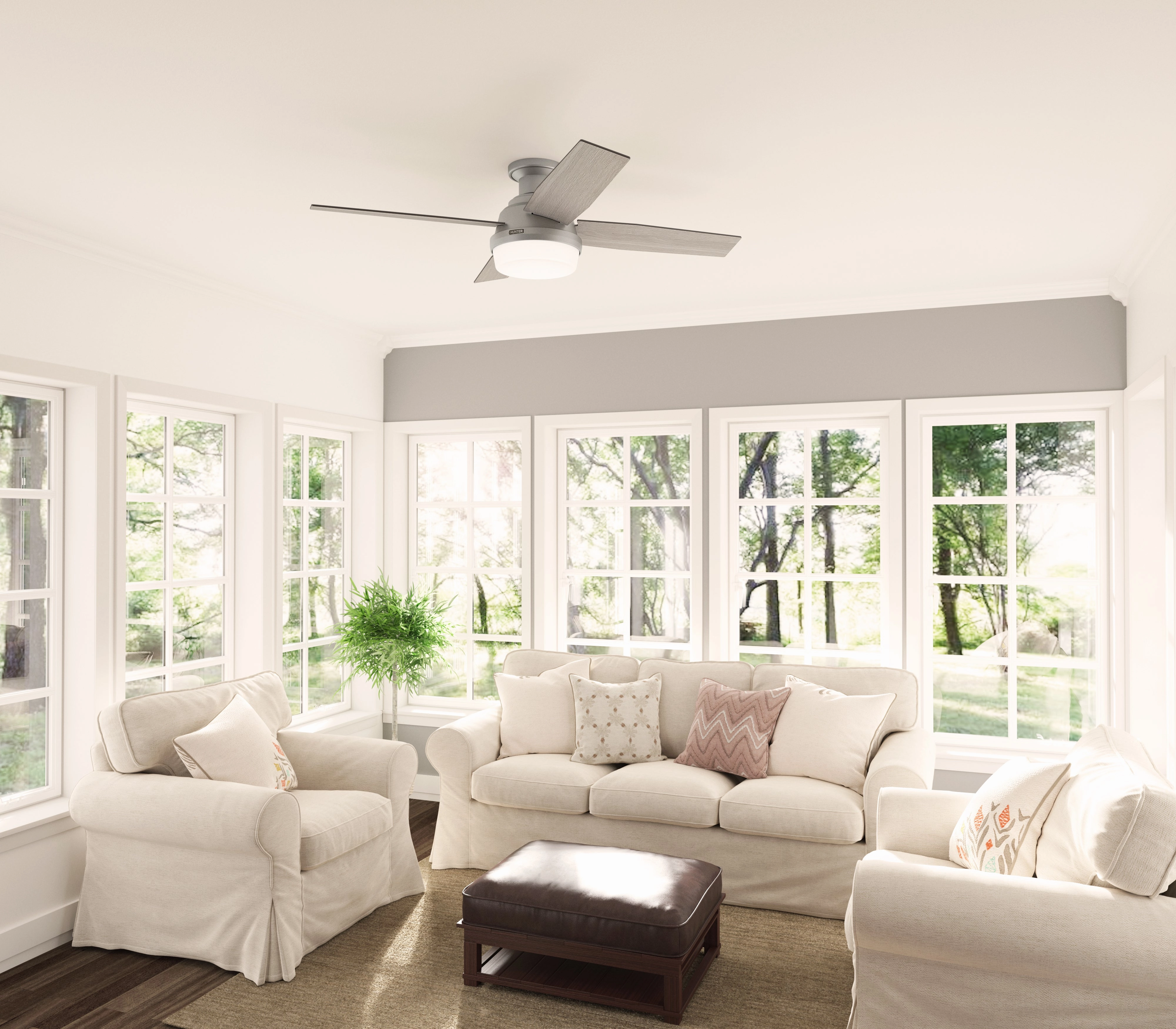 Dempsey 52"Ceiling Fan Matte Silver